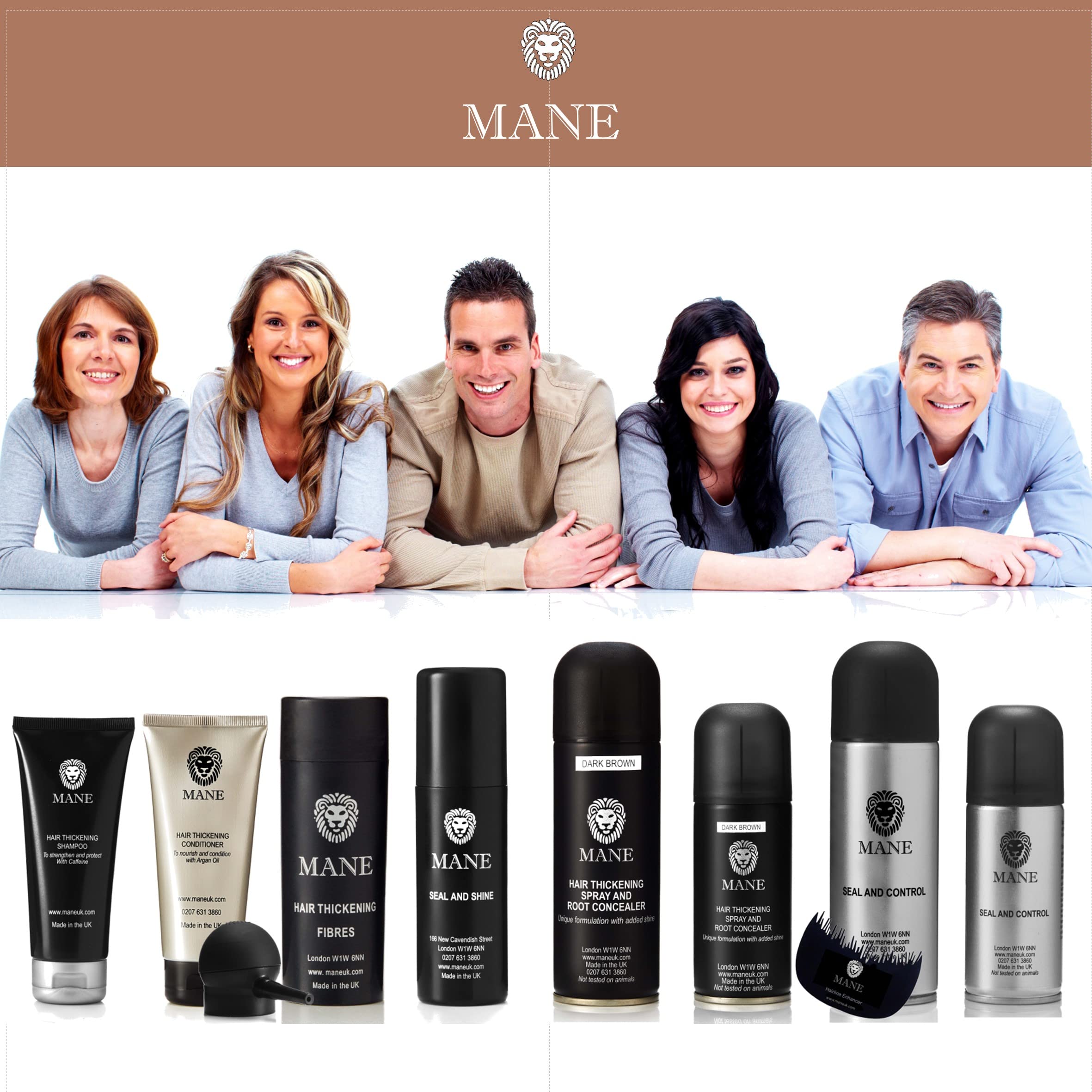 Mane Hair Thickening Fiber Spray (200 Ml, Grey)