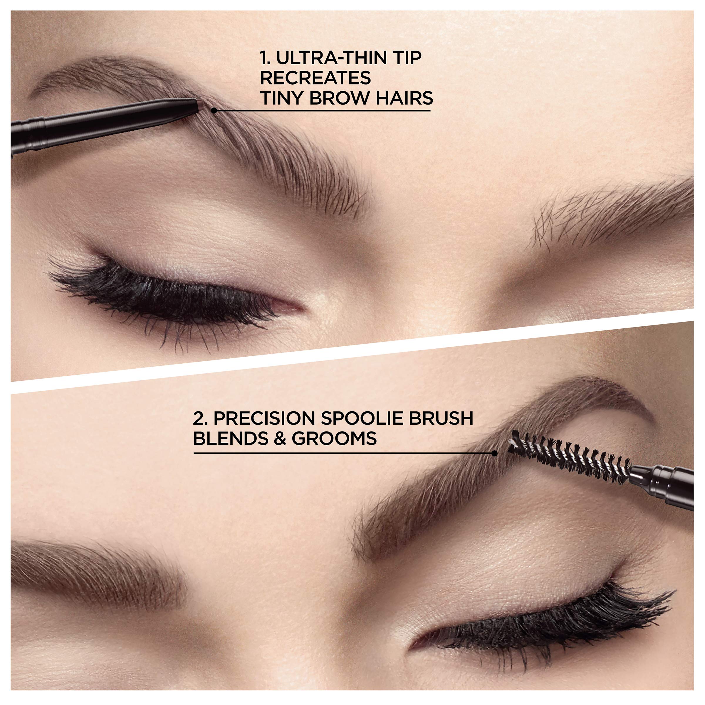 L'Oreal Paris Makeup Brow Definer Waterproof Eyebrow Pencil, Ultra-Fine Mechanical Pencil, Draws Tiny Brow Hairs and Fills in Sp