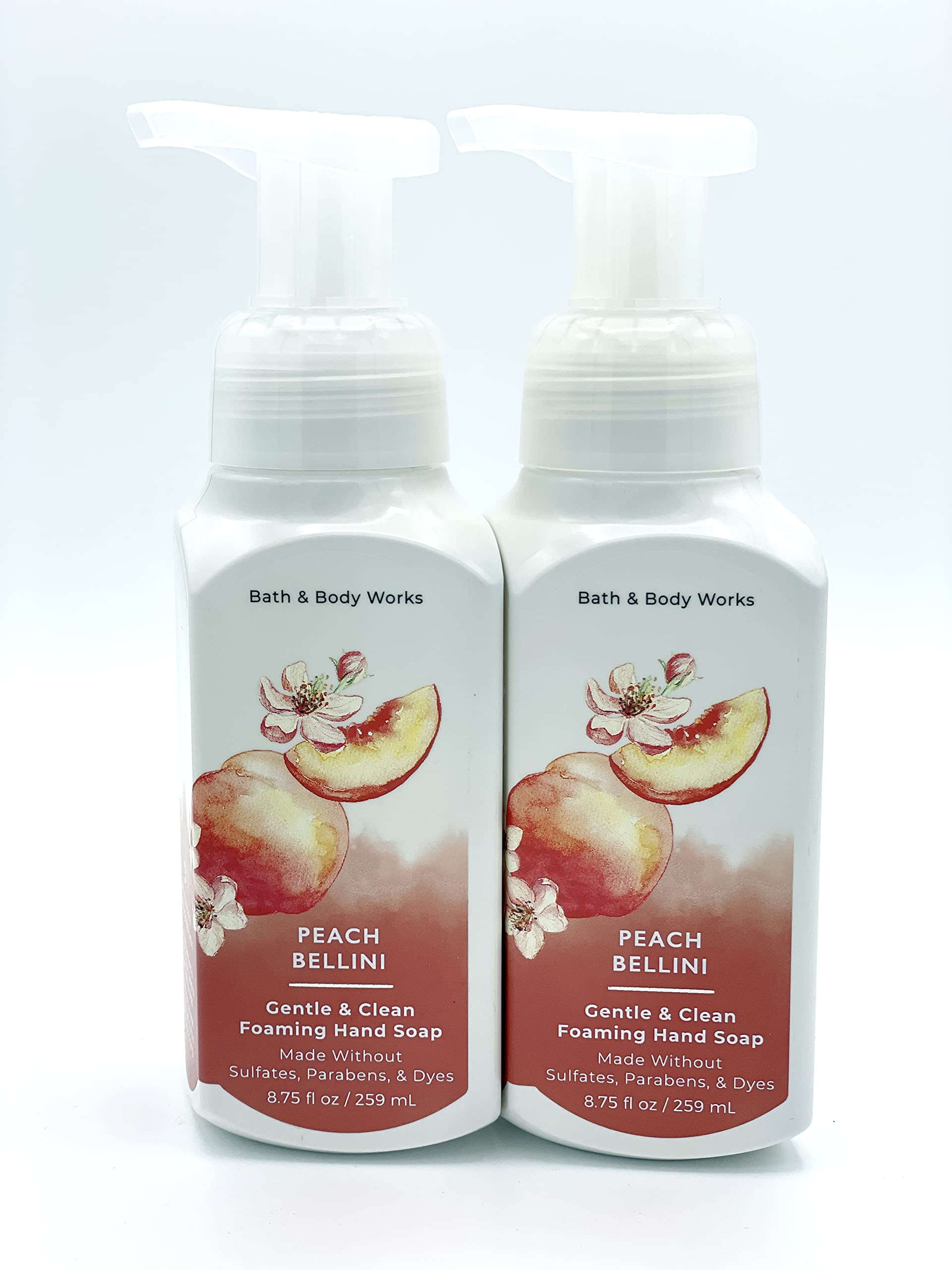 Bath And Body Works Gentle & Clean Foaming Hand Soap, 8.75 Fl. Oz. (Peach Bellini, 2-Pack)