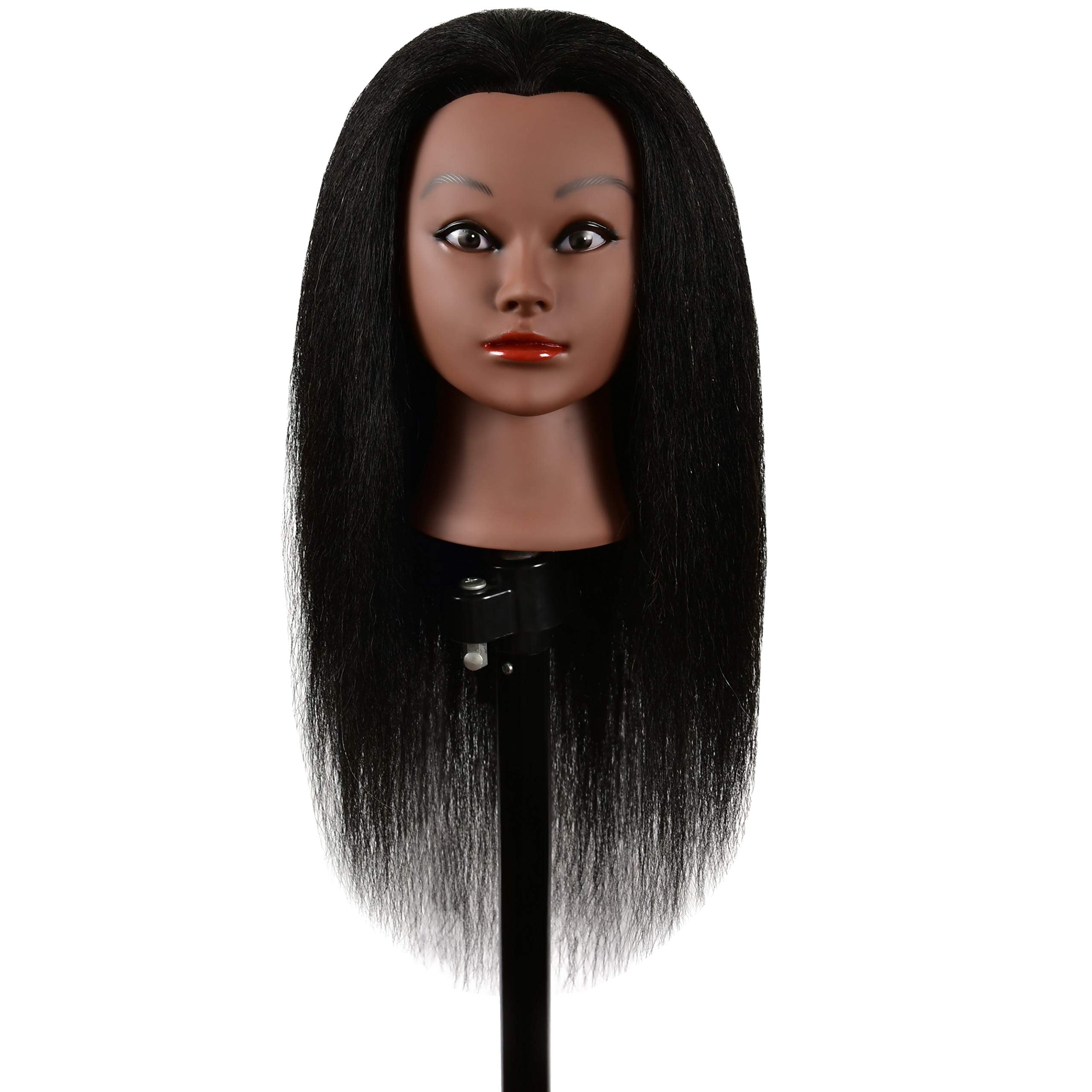 Futai 30 Inch 100% Human Hair Mannequin Head With Table Clamp Stand For Hairdresser Practice Braiding Styling Manikin Cosmetolog