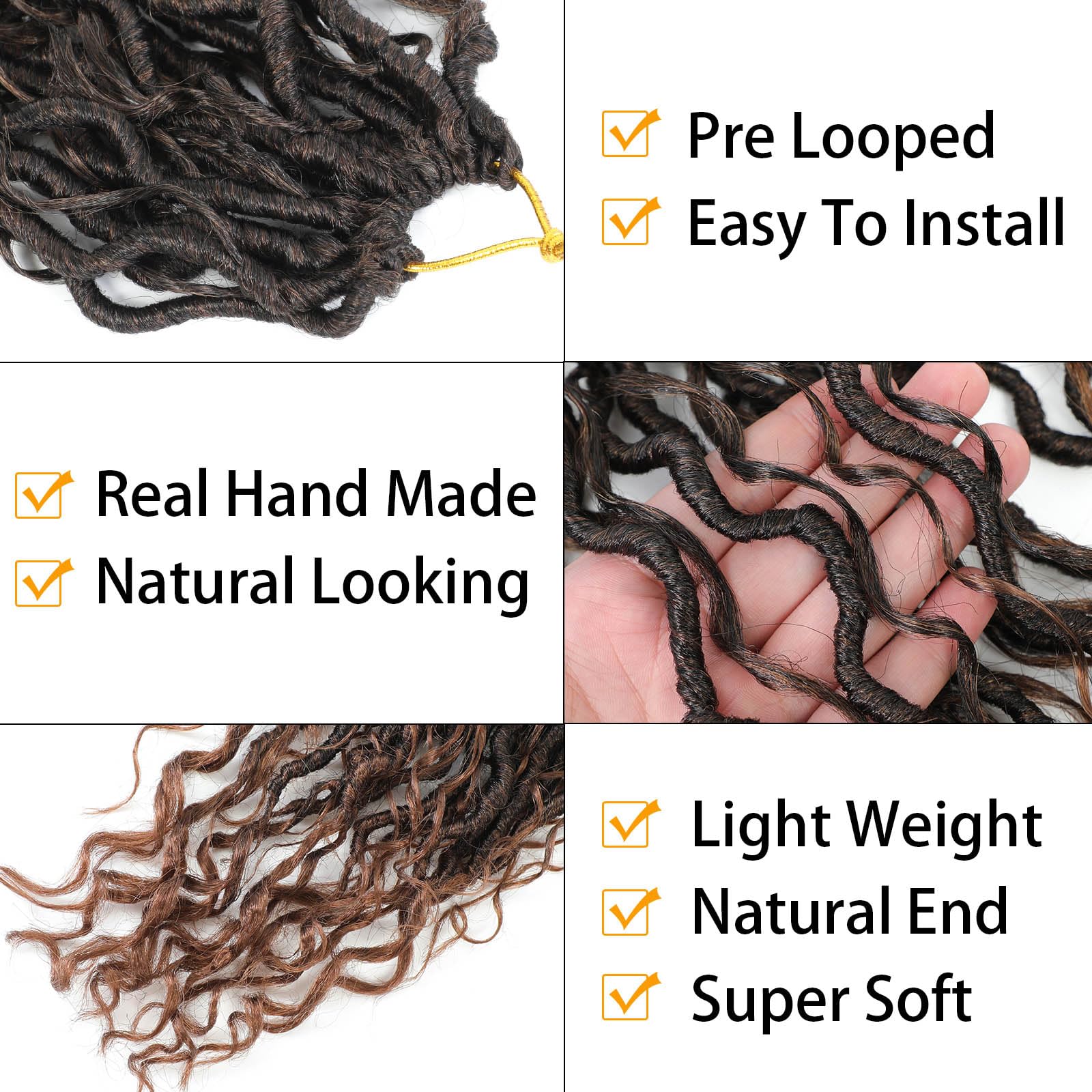 Goddess Locs Crochet Hair 18 Inch 8 Packs Faux Locs Crochet Hair For Women Pre Looped Crochet Boho Goddess Faux Locs Crotchet Ha