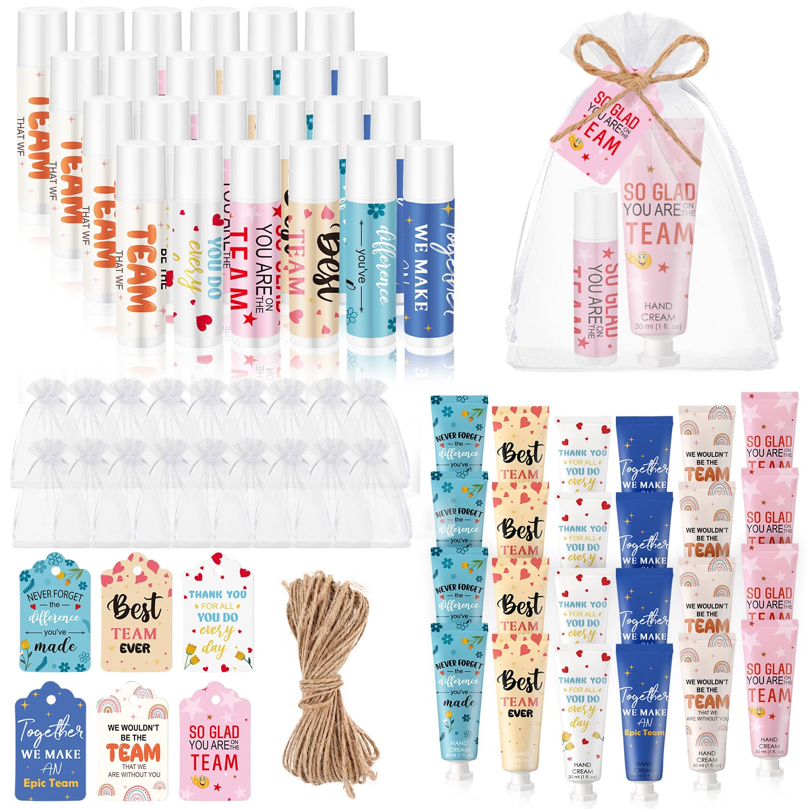 Dansib 24set/96pcs Best Team Ever Gifts Christmas Bulk Gifts for Coworkers Women Employee Appreciation Gift Christmas Party Favo