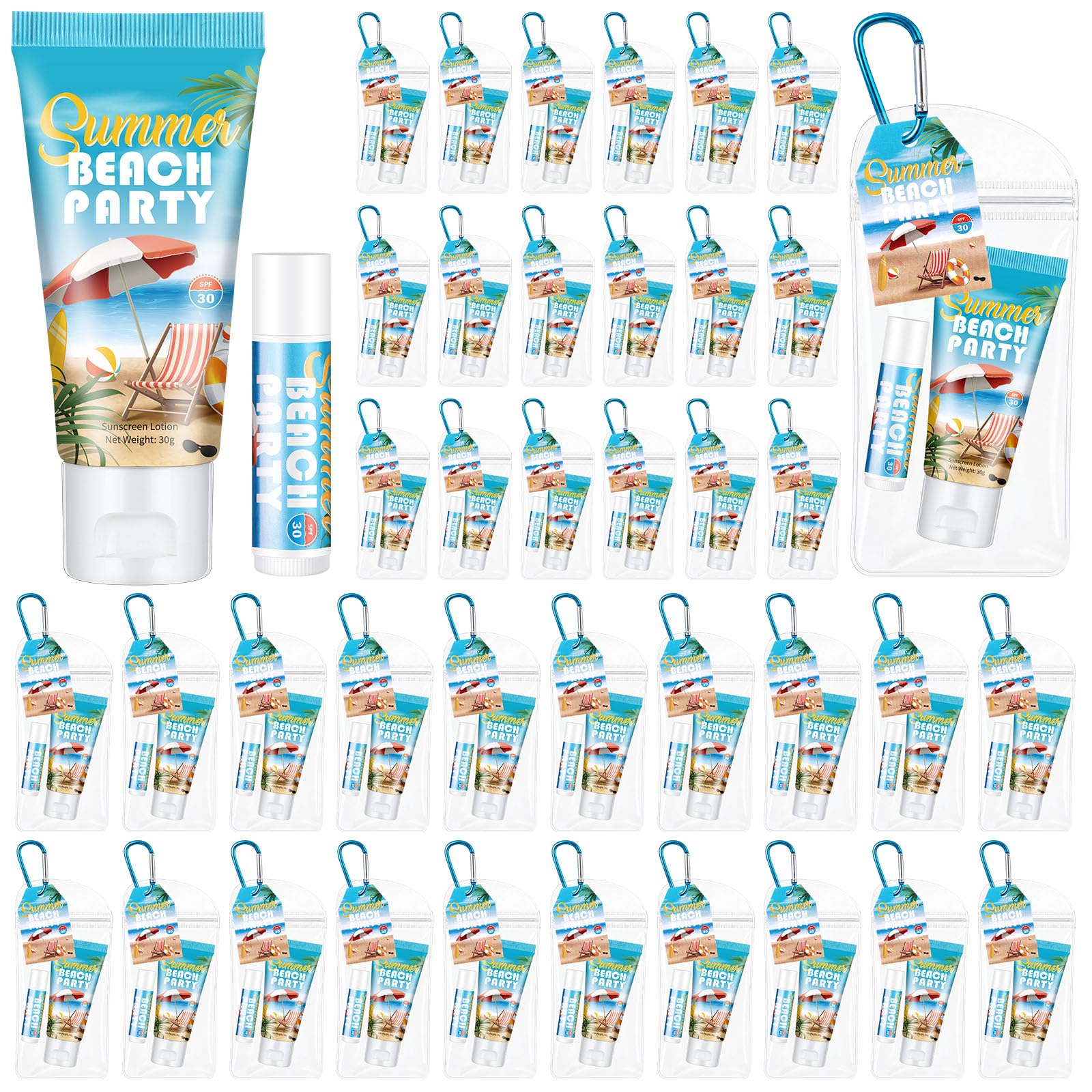 Dansib 40 Sets Mini Sunscreen Lip Balm Party Favors, SPF 30 for Summer