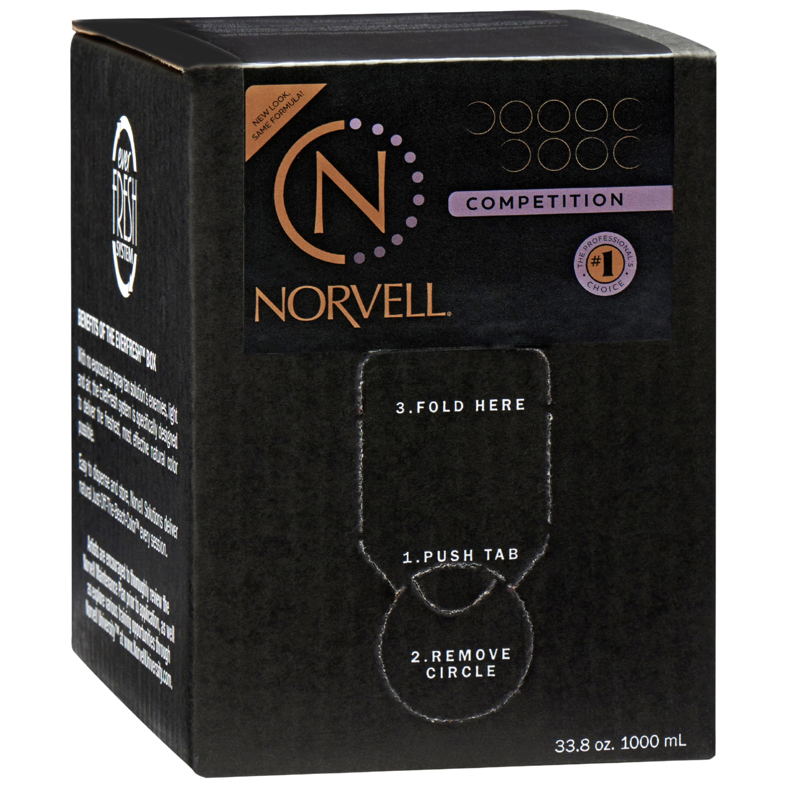 Norvell Premium Professional Sunless Tanning Spray Tan Solution - Competition Tan, 1 Liter Box