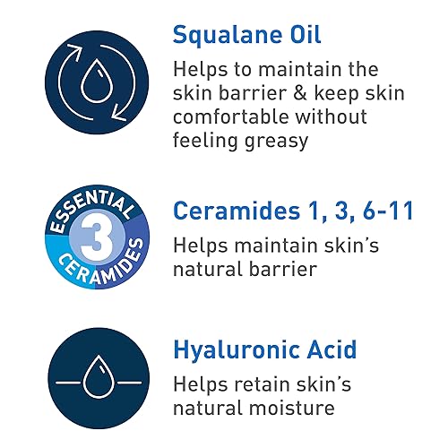 Cerave Hydrating Foaming Oil Cleanser Wash With Squalane Oil, Triglyceride, Hyaluronic Acid And Ceramides  For Dry To Very Dry S