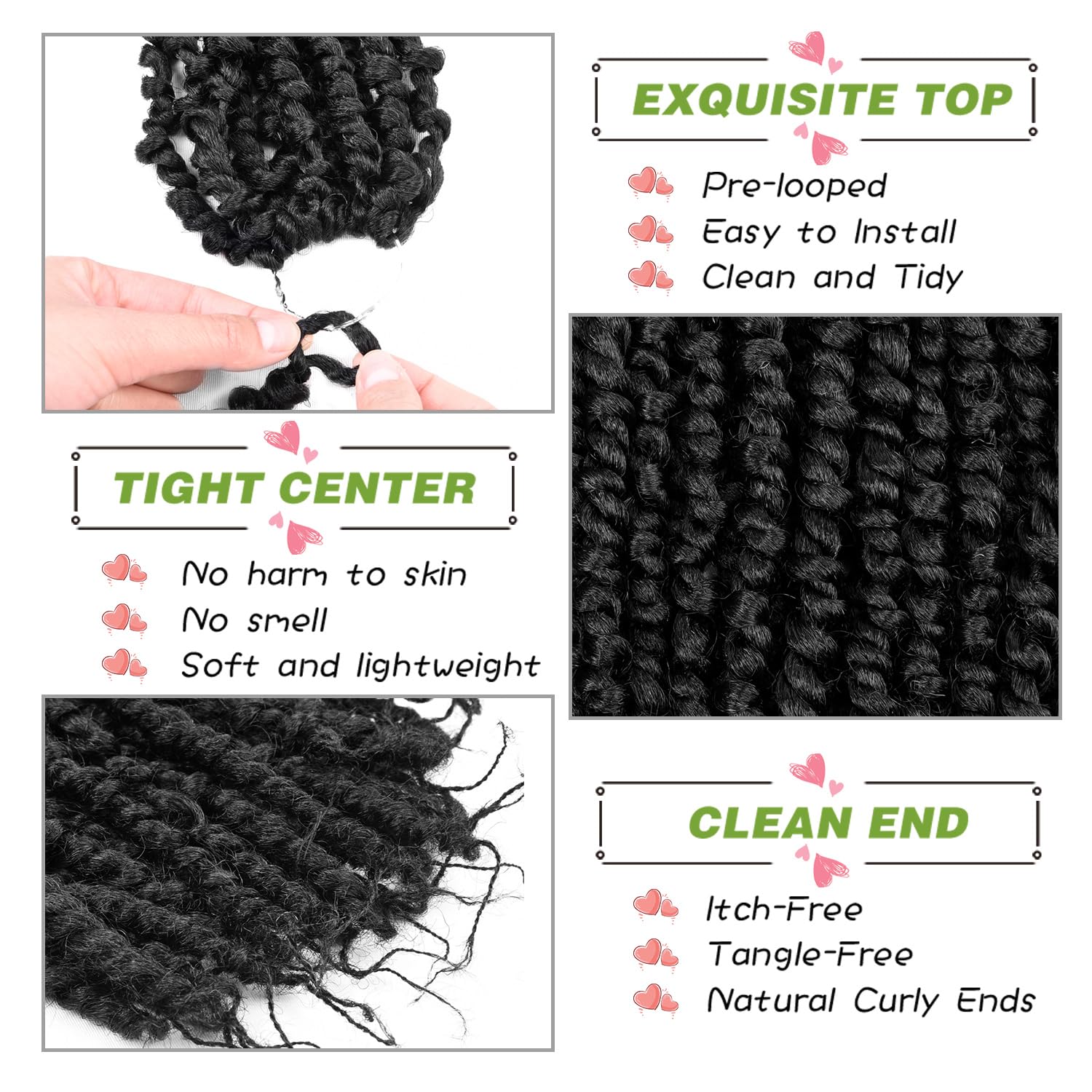 22 Inch Pre-Twisted Passion Twist Hair Crochet Hair For Black Women 8 Packs Passion Twist Pre-Looped Crochet Braids Hair Bohemia