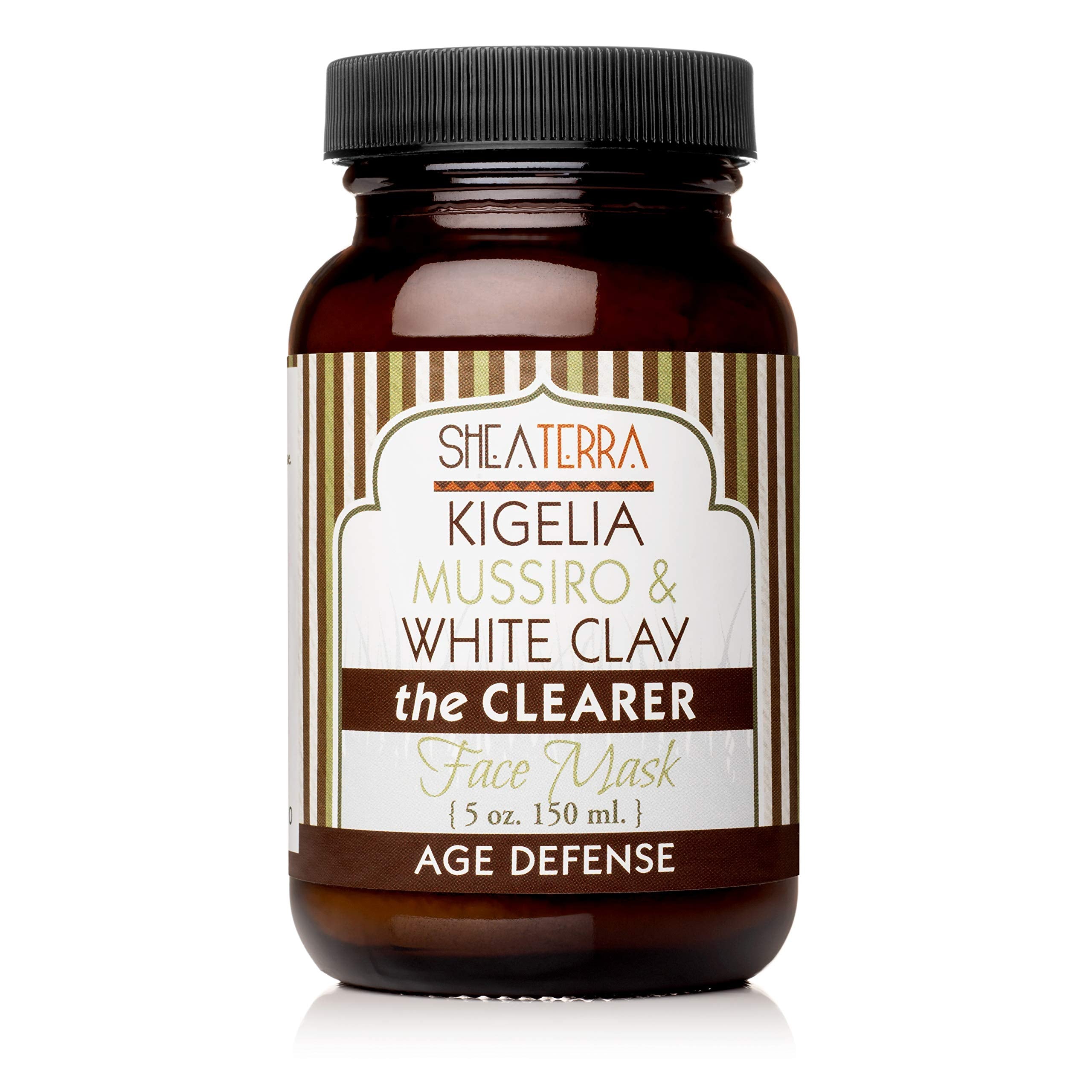 Shea Terra Kigelia Age Defense Collection - Clearing Face Mask | Natural, Anti-Aging Face Mask with Mussiro & White Clay to Puri