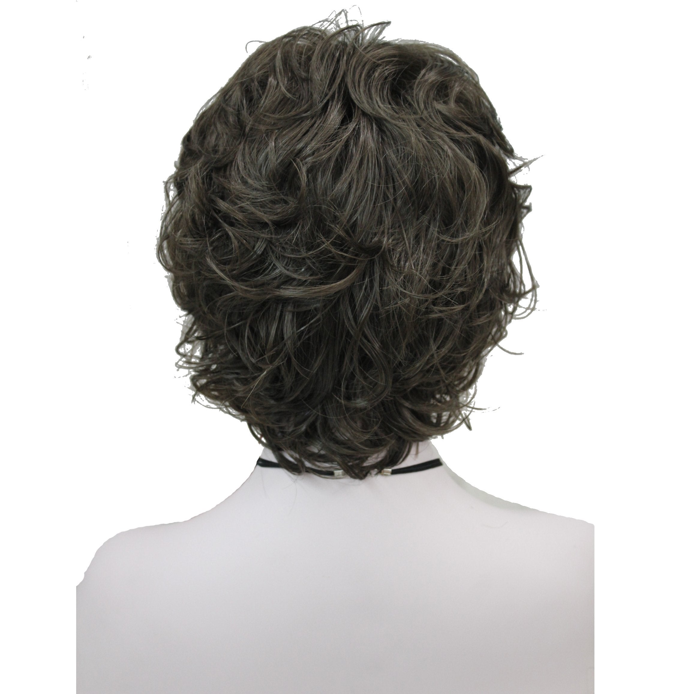 Lydell Women'S Short Wavy Curly Wig Synthetic Hair Full Wig 6 Inches (Light Chestnut Brown)
