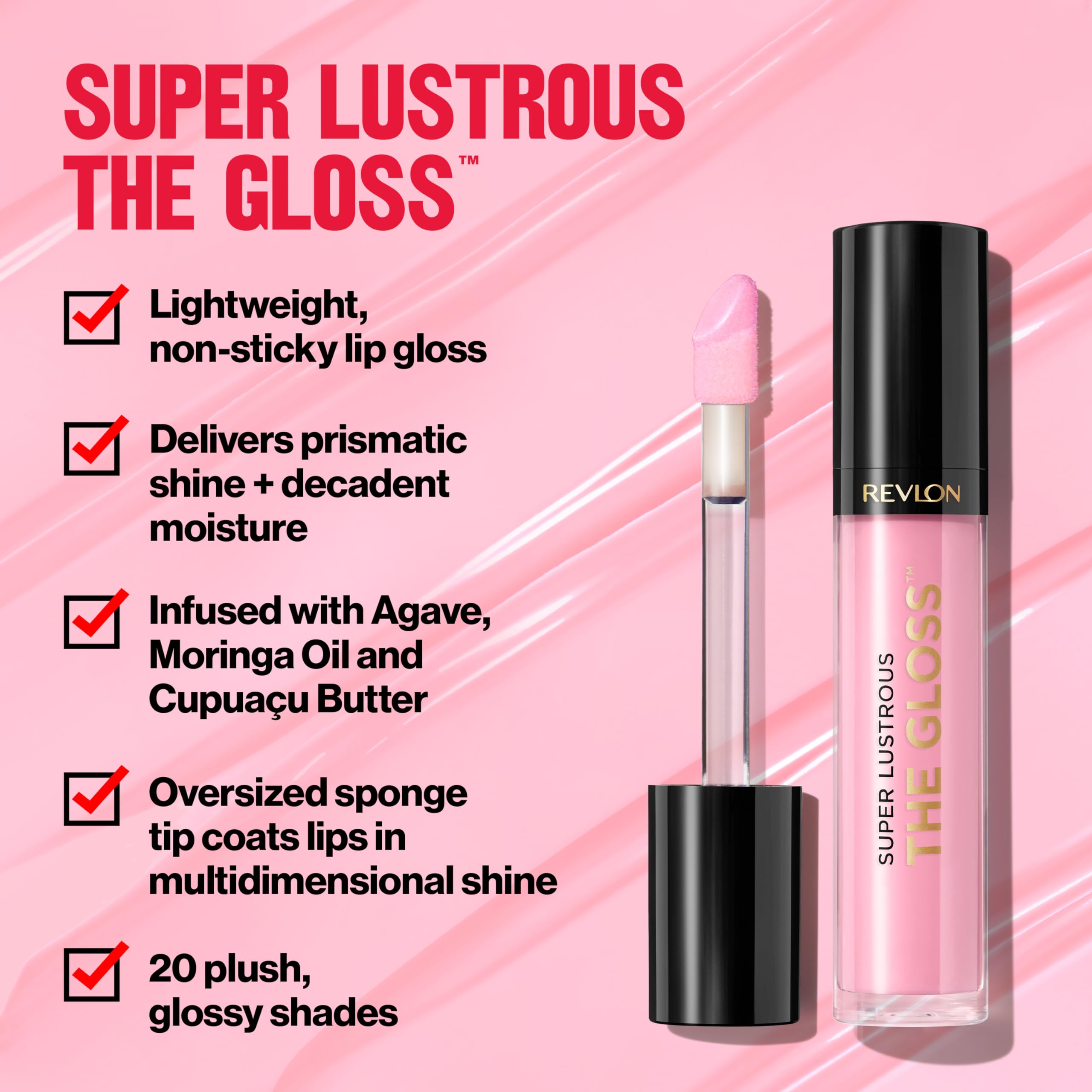 Revlon Super Lustrous Lip Gloss, Non-Sticky, Hydrating, High Shine Finish, 240 Fatal Apple, 0.13 Oz