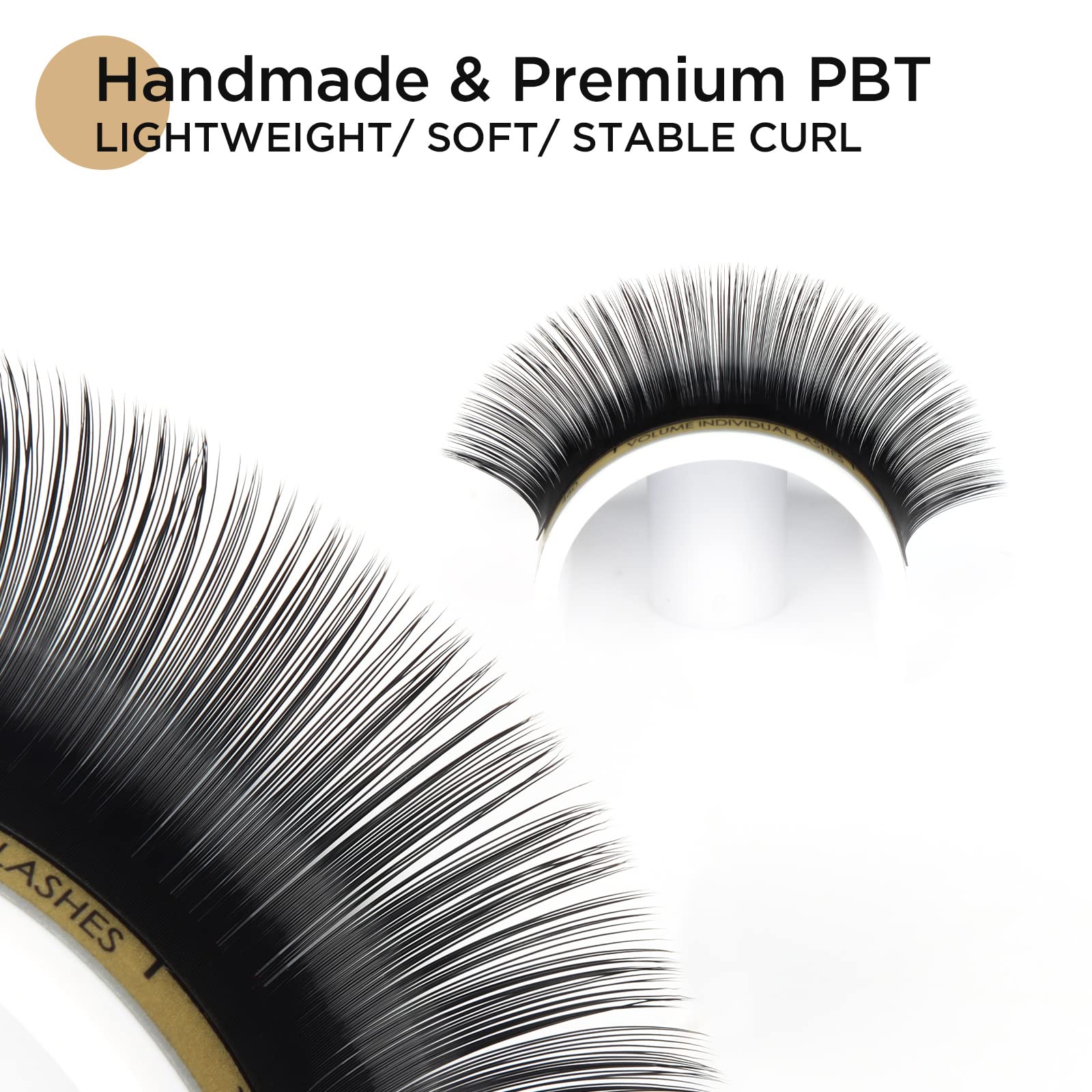 LASHVIEW Faux Eyelash Extensions Volume Fan for Professional Salon UseThickness 0.05mm Soft D Curl Length 8-15mm mixed Semi-Perm