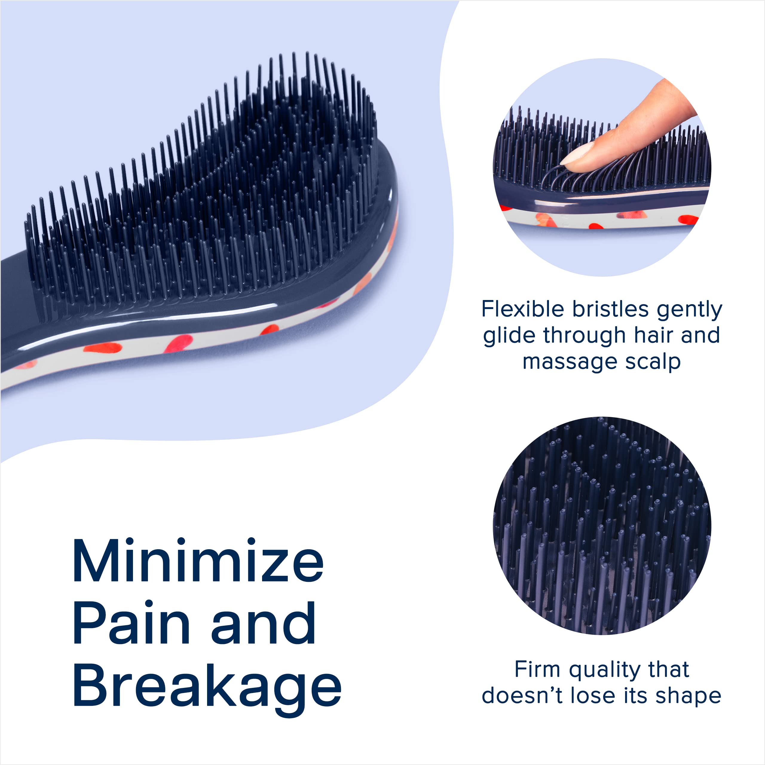 Crave Naturals Glide Thru Detangling Hair Brush For Adults & Kids Hair - Detangler Brush For Natural, Curly, Straight, Wet Or Dr