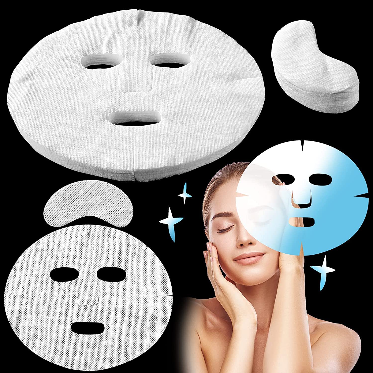 100 Pieces Pre Cut Facial Mask Paper Sheets White Diy Facial Paper Sheet Natural Spa Skin Care Fiber Paper Non Woven Beauty Face