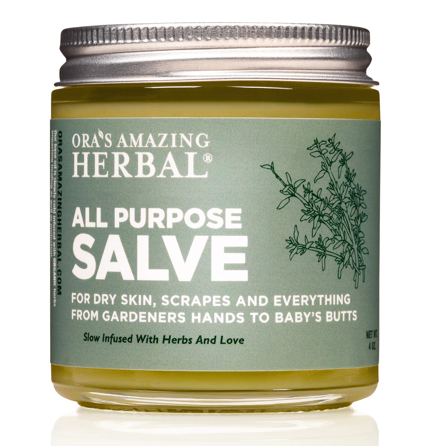 Ora's Amazing Herbal All Purpose Salve, Herbal Healing Skin Balm with Tea Tree, Natural Cream for Dry Cracked Hands, Comfrey Cal