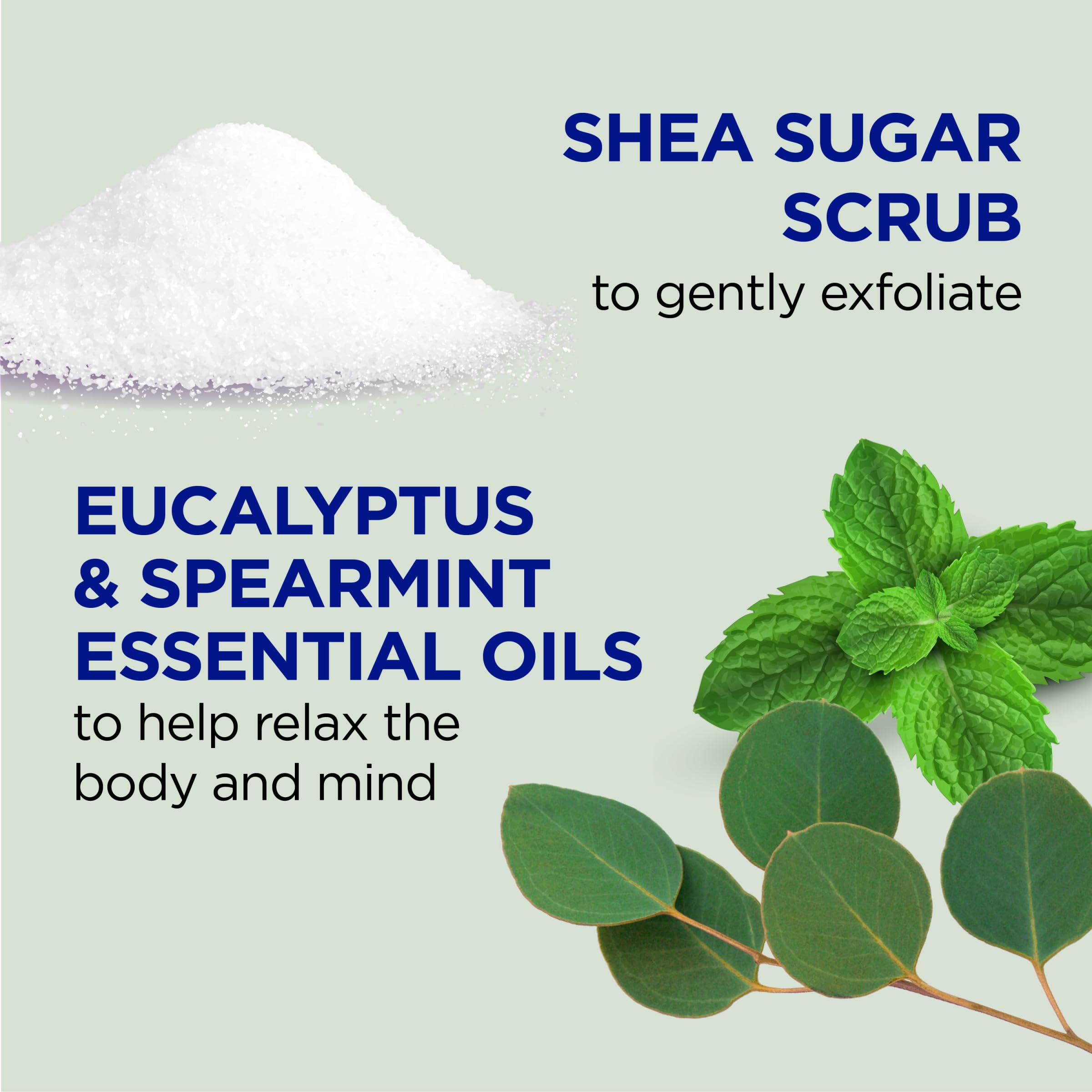 Dr Teal's Shea Sugar Scrub, Eucalyptus & Spearmint Essential Oils, 19 oz (Pack of 3)