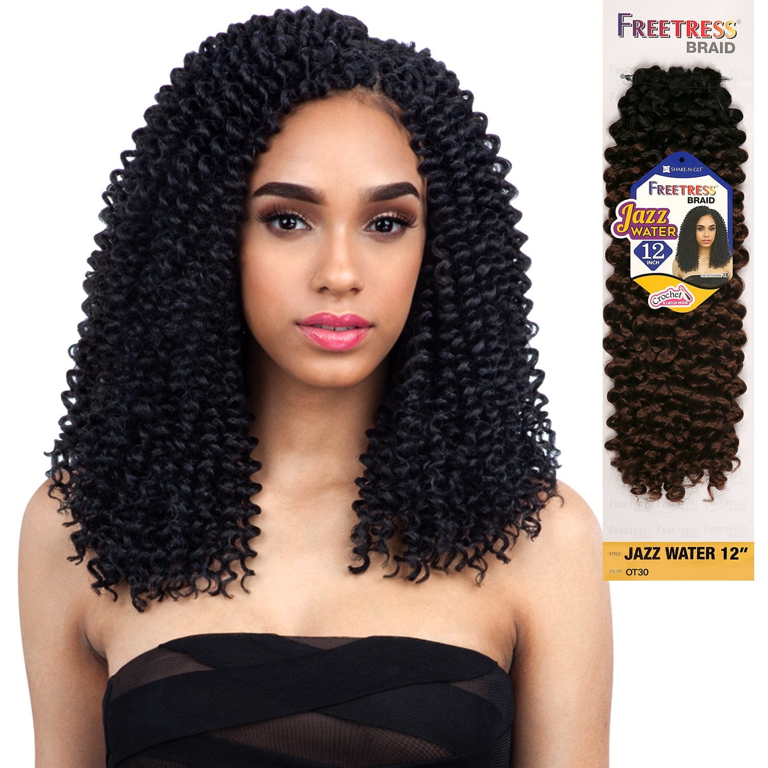 Freetress Jazz Water 12'' Crochet Synthetic Braiding Hair (4)