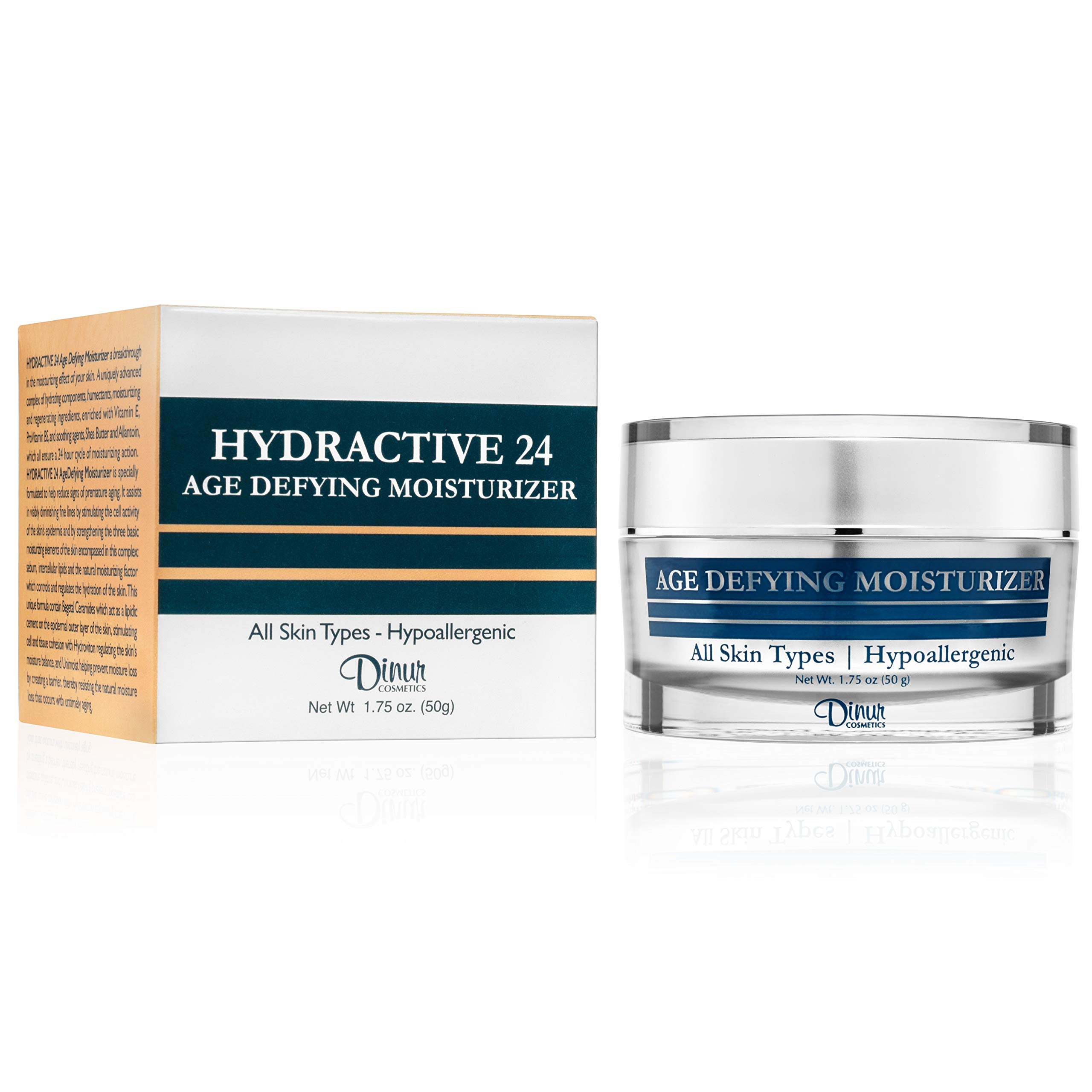Dinur Cosmetics Hydractive 24 Age Defying Moisturizer Hydrating Looks Younger Smoother & Lucent Improves Skin Elasticity Uniform