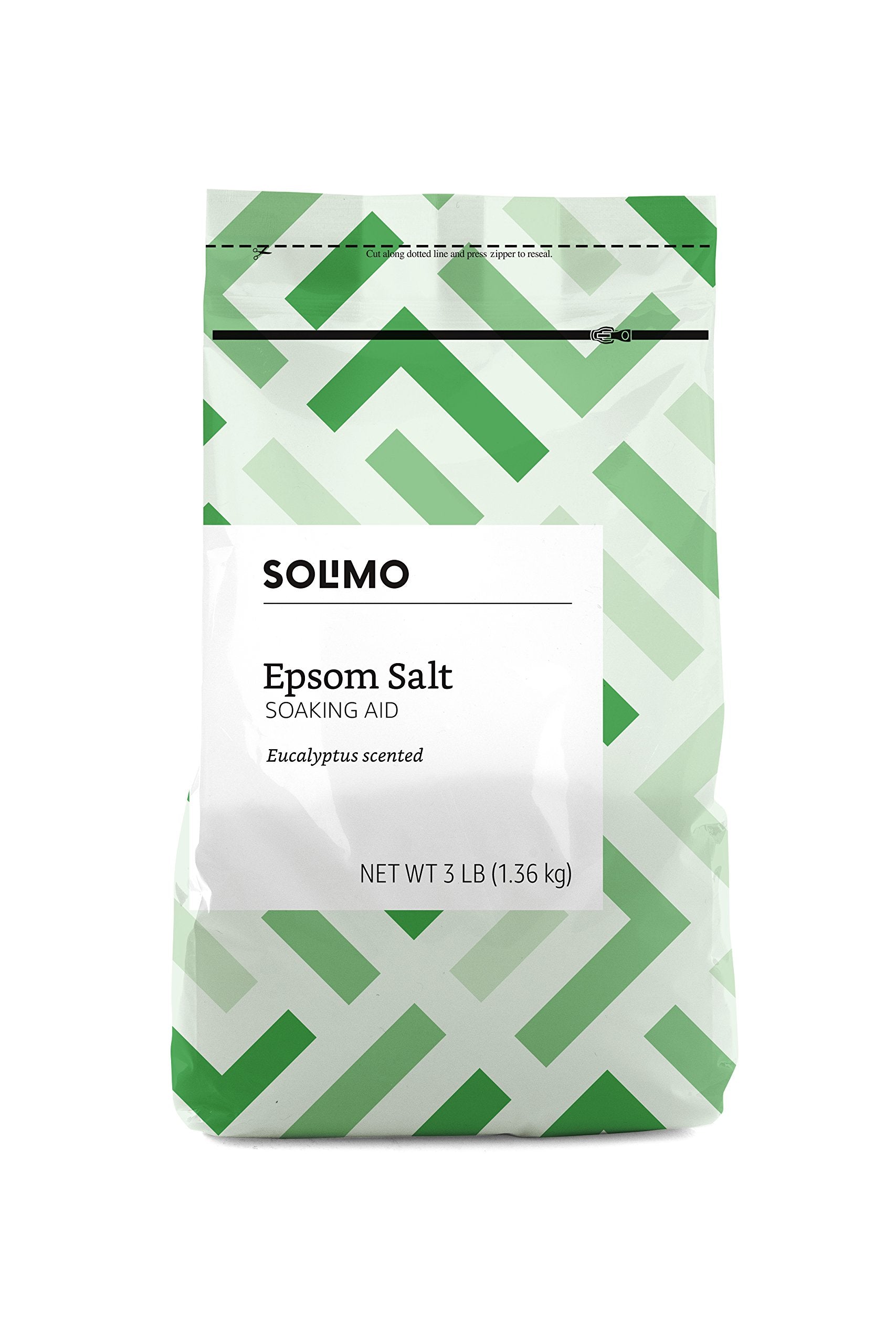 Amazon Basics Epsom Salt Soaking Aid, Eucalyptus Scented, 3 Pound (Pack of 1) (Previously Solimo)