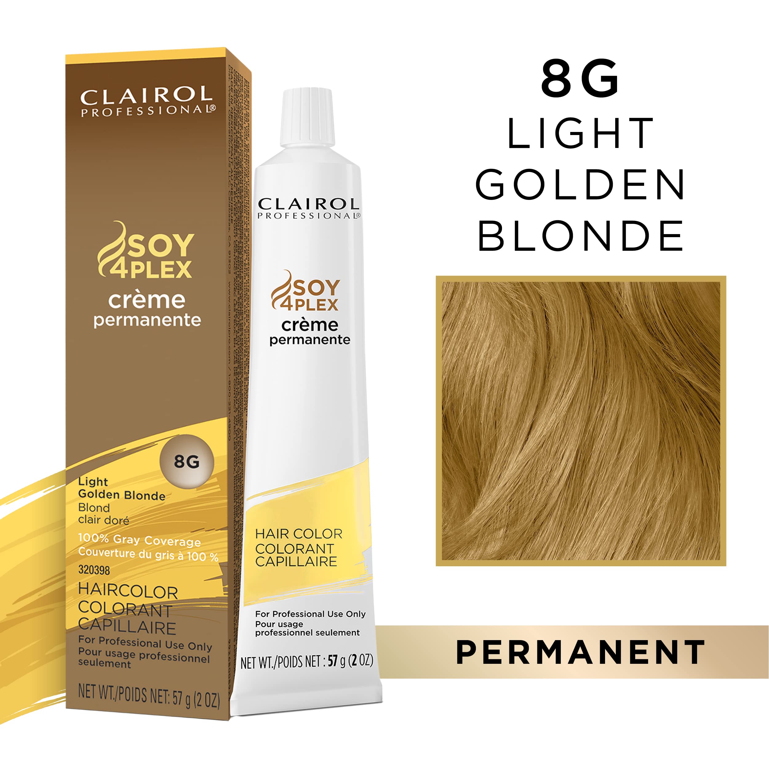Clairol Professional Permanent Cr??e, 8g Light Gold Blonde, 2 oz.