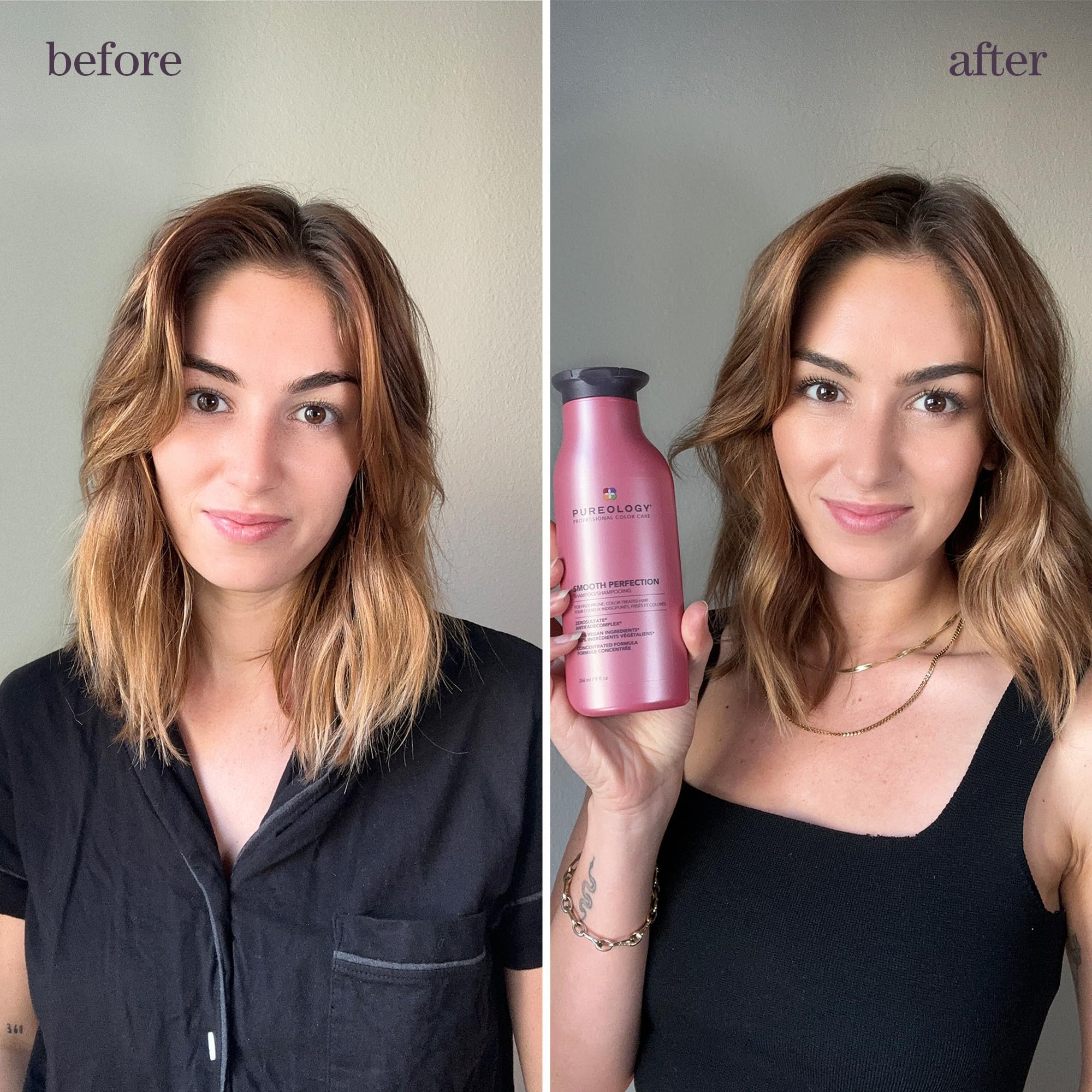 Pureology Smooth Perfection Shampoo | For Frizzy, Color-Treated Hair | Smooths Hair & Controls Frizz | Sulfate-Free | Vegan | Up