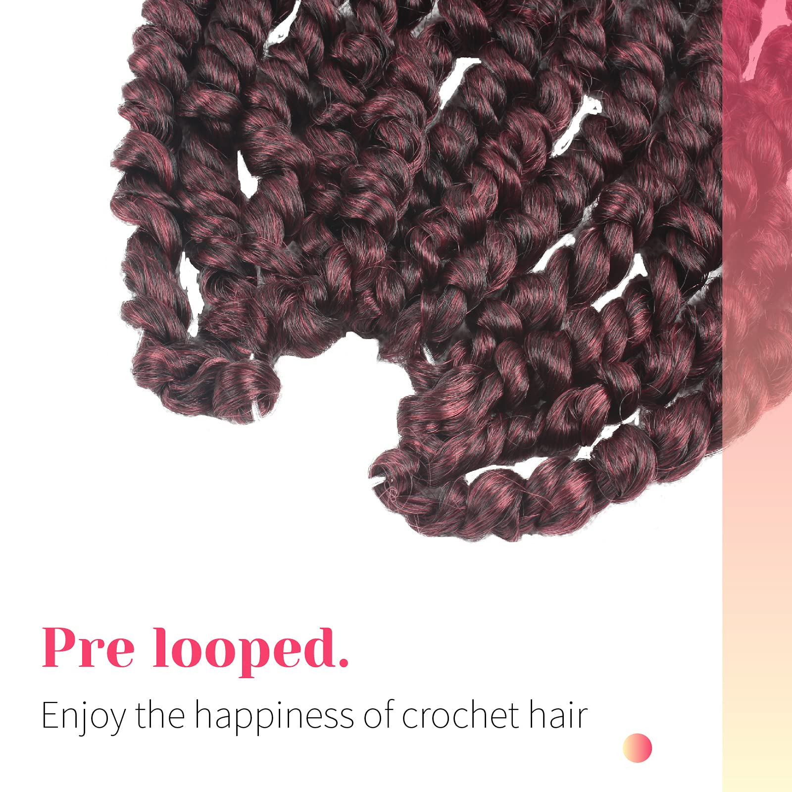 The BOHOBABE Pre-twisted Passion Twist Crochet Hair 14 Inch Short Pre-looped Crochet Passion Twist Braiding Hair 8 Packs (T118)