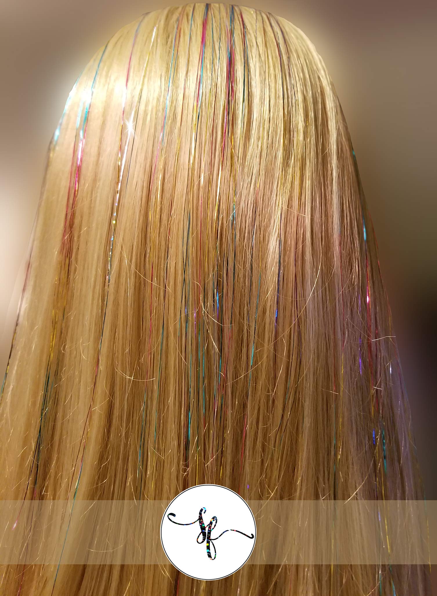 20 Hair Tinsel 100 Strands - Shiny Rainbow