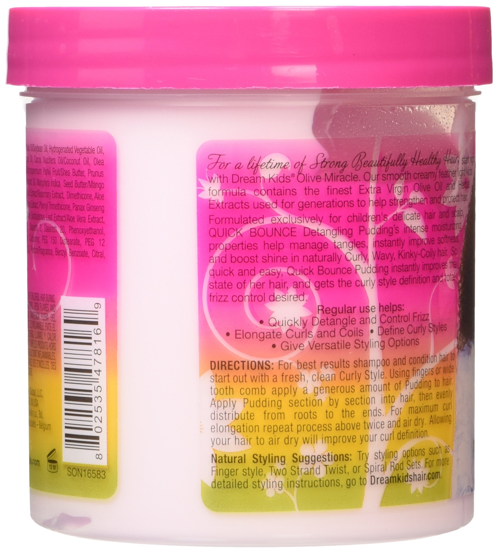 African Pride Dream Kids Olive Miracle Quick Bounce Detangling Pudding, 15 Oz