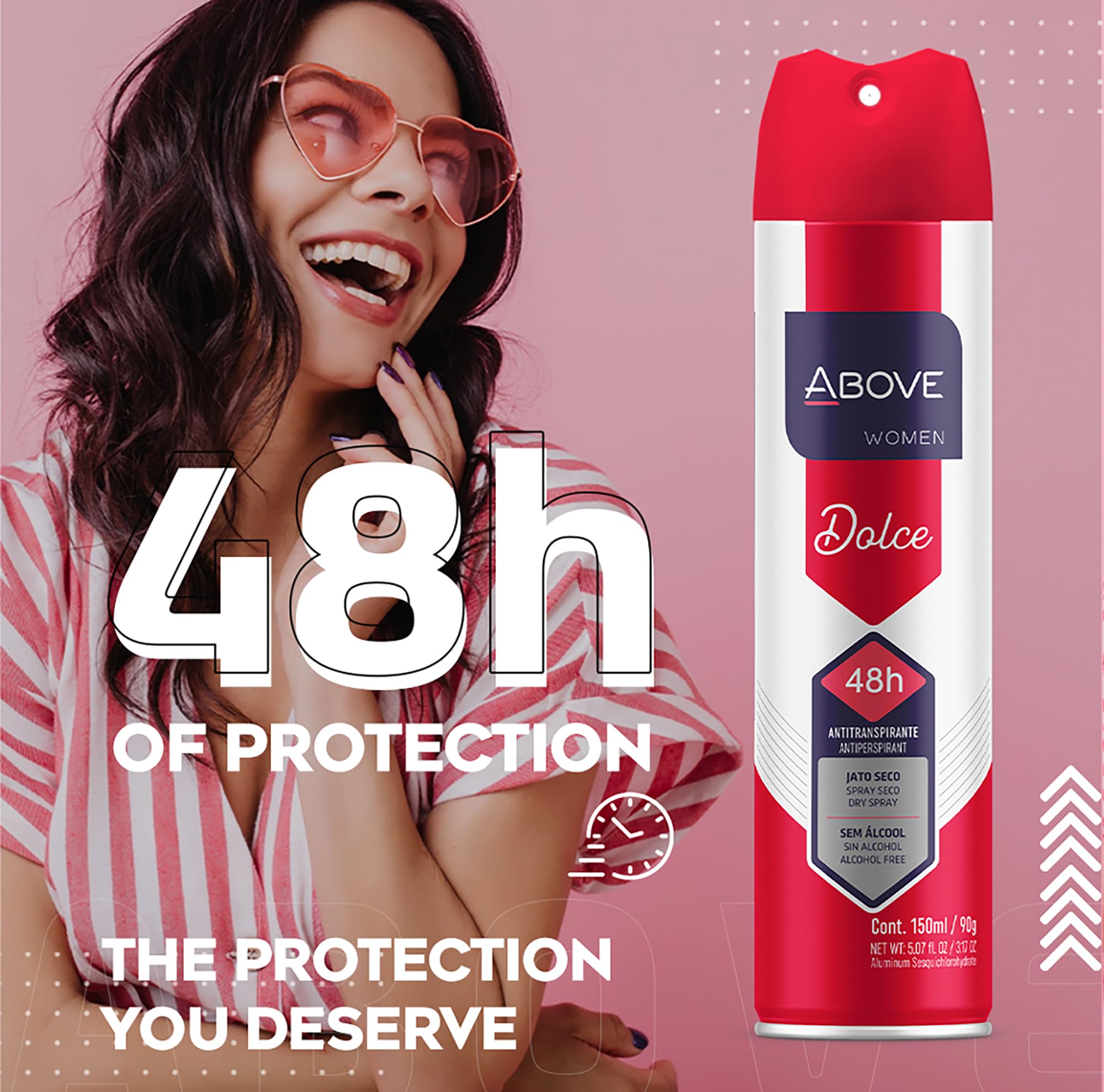 Above Dolce Vita - 48 Hours Antiperspirant Deodorant - Dry Spray For Women - Notes Of Apple, Berries And Mandarin - Protects Aga