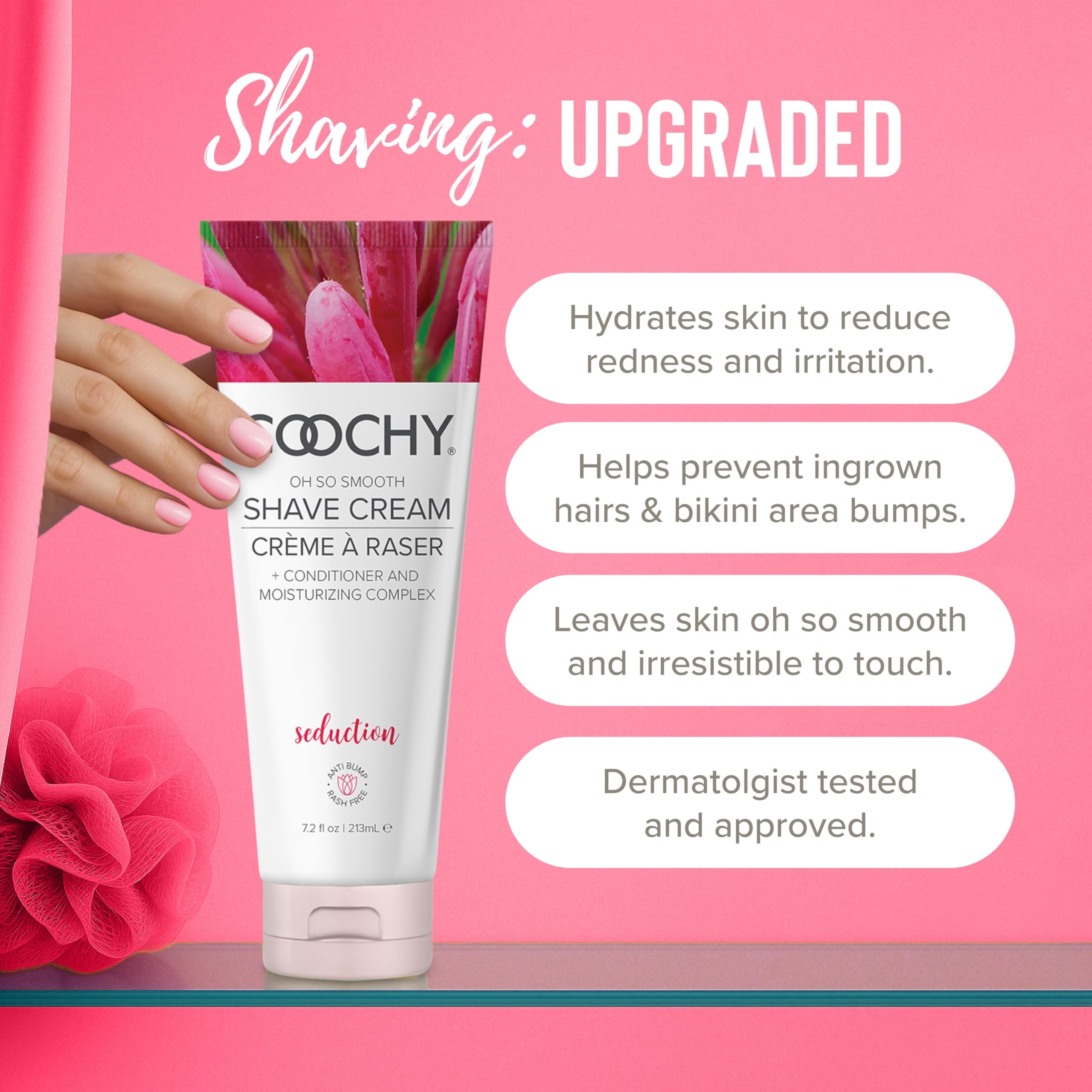 Coochy Shave Cream - Moisturizing Shave Lotion - Gentle Intimate Shaving Cream - For Bikini Area, Underarms, Legs & More - Rash-