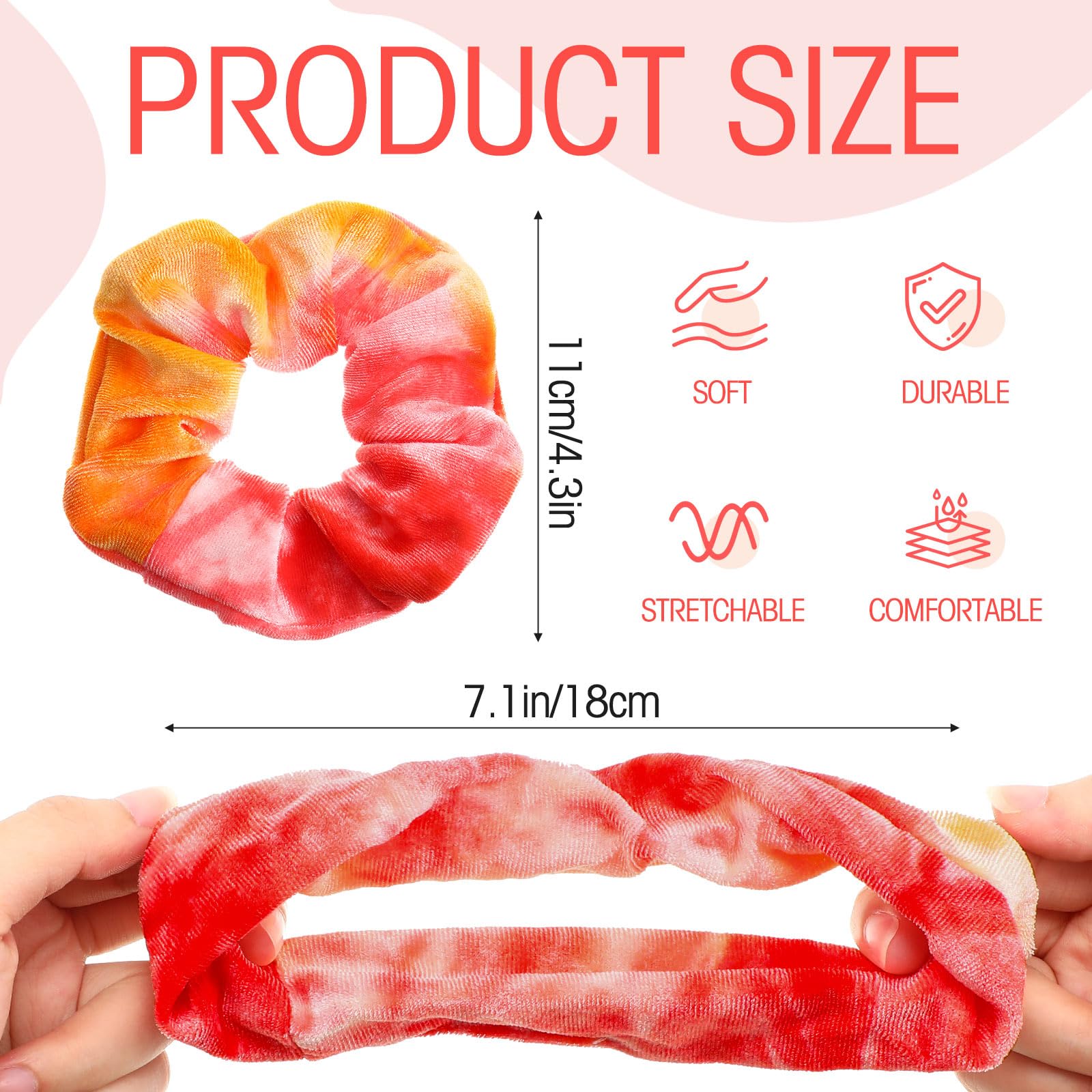 Tatuo 24 Pieces Scrunchies Rainbow Hair Scrunchies Elastic Hair Bands Scrunchy Colorful Hair Ties Ropes For Women Girls Gymnasti