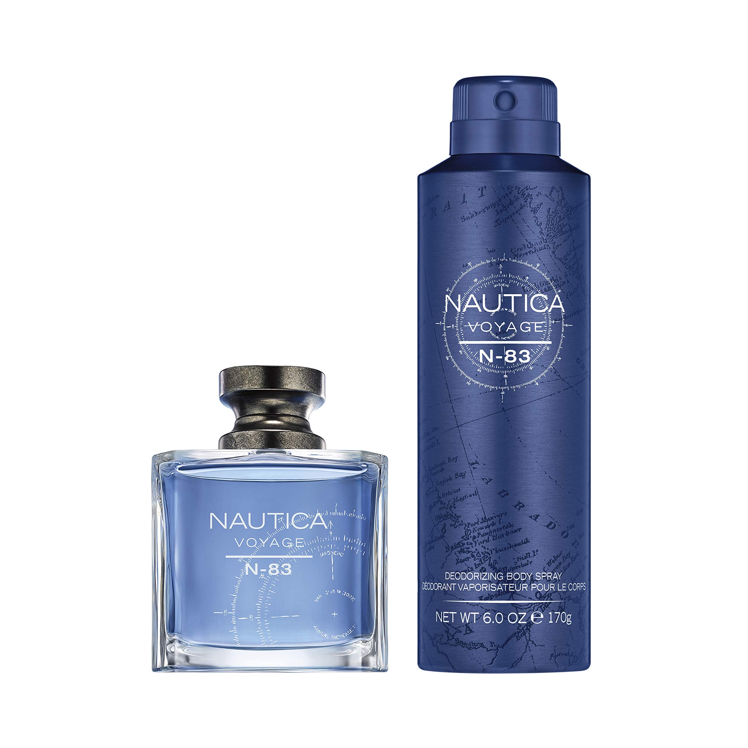 Nautica Voyage N83 2-Piece Gift Set With 1.7-Ounce Eau De Toilette And 6-Ounce Body Spray, Total Retail Value $40.00