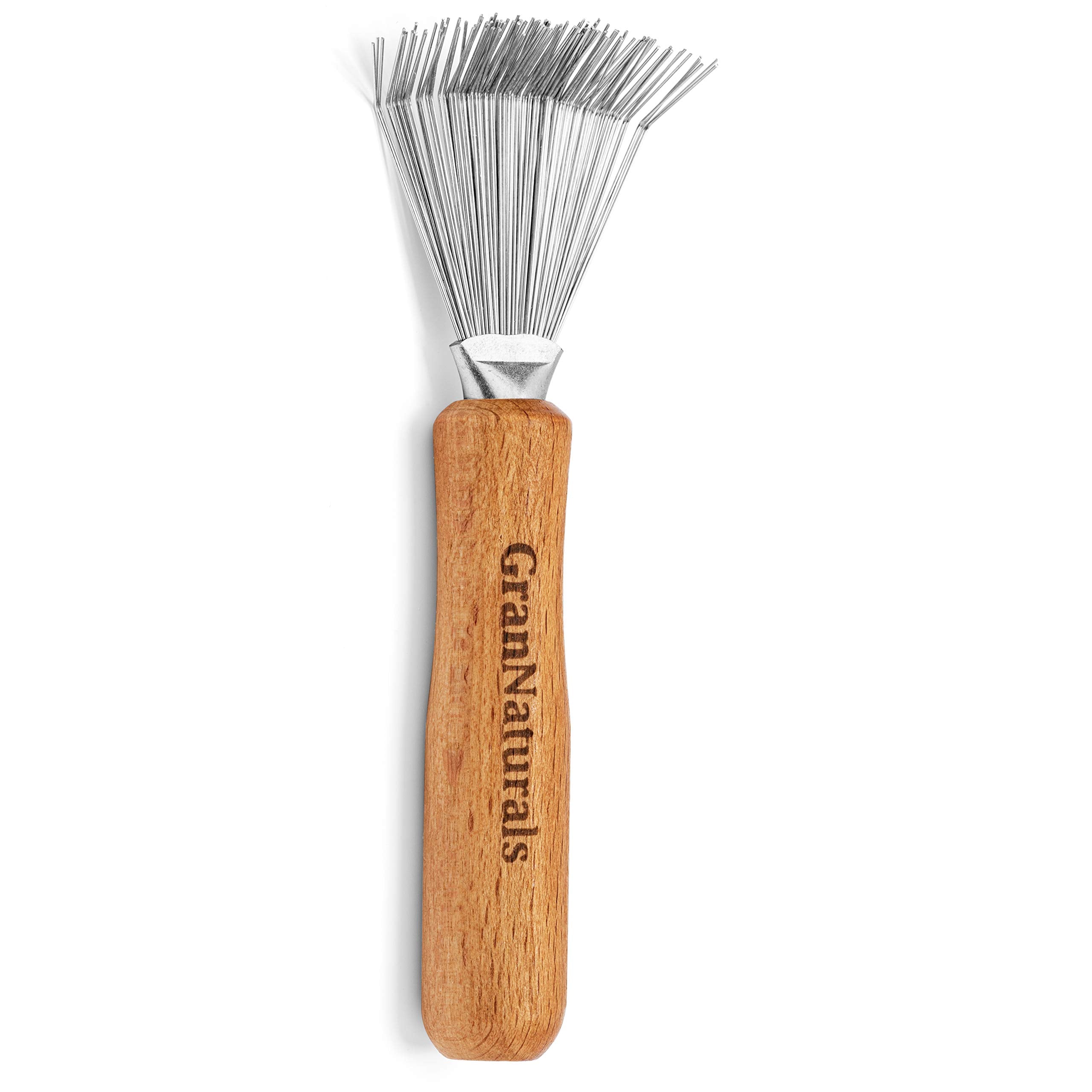 GranNaturals Hair Brush Cleaner - Rake Design for Pick Cleaning & Detangling Combs & Bristle Brushes - Durable Metal Wires, Ergo