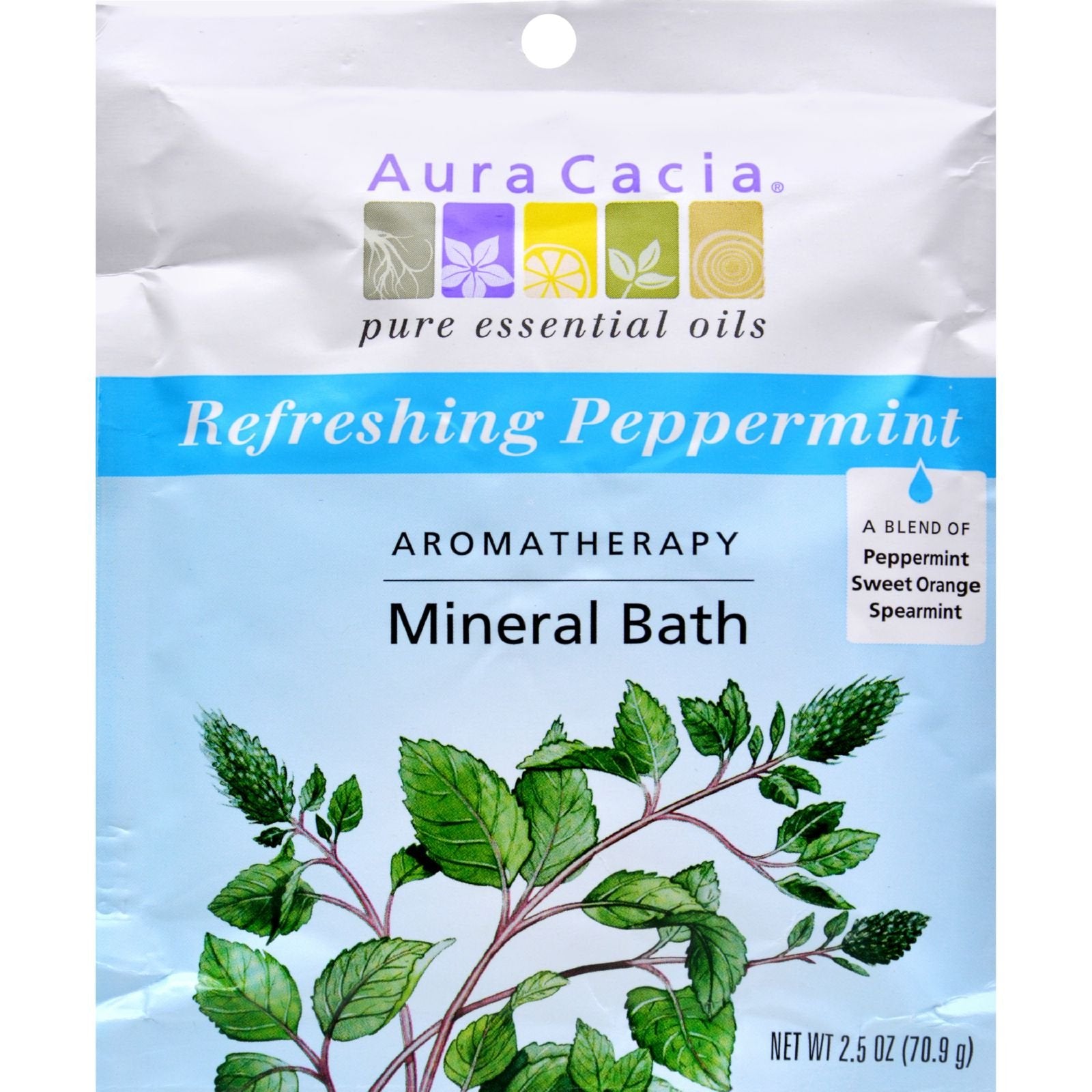 Aura Cacia - Aromatherapy Mineral Bath Peppermint Harvest - 2.5 Oz - Case Of 6 (6X2.5 Oz)