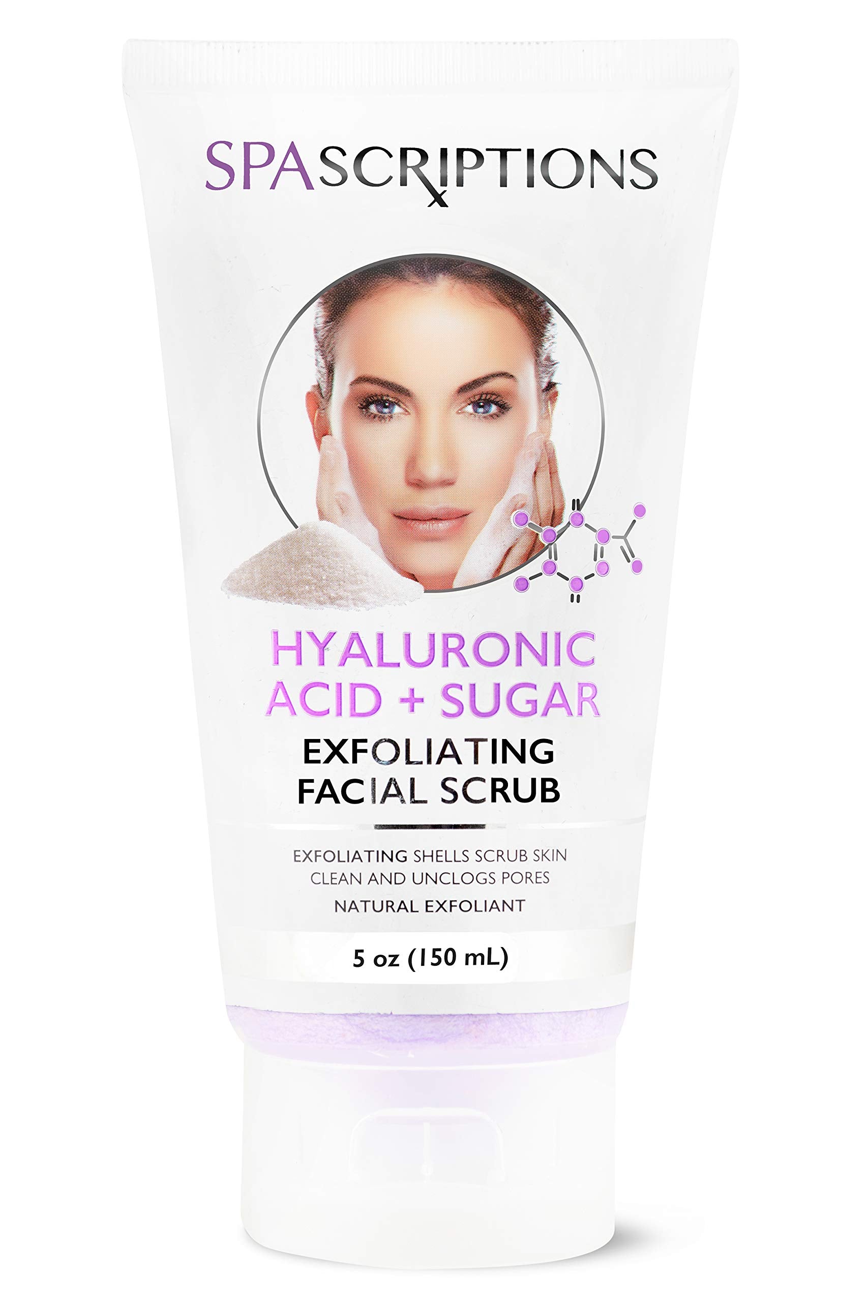 Face Exfoliating Scrub Hyaluronic Acid & Sugar Face Wash - 5 Oz