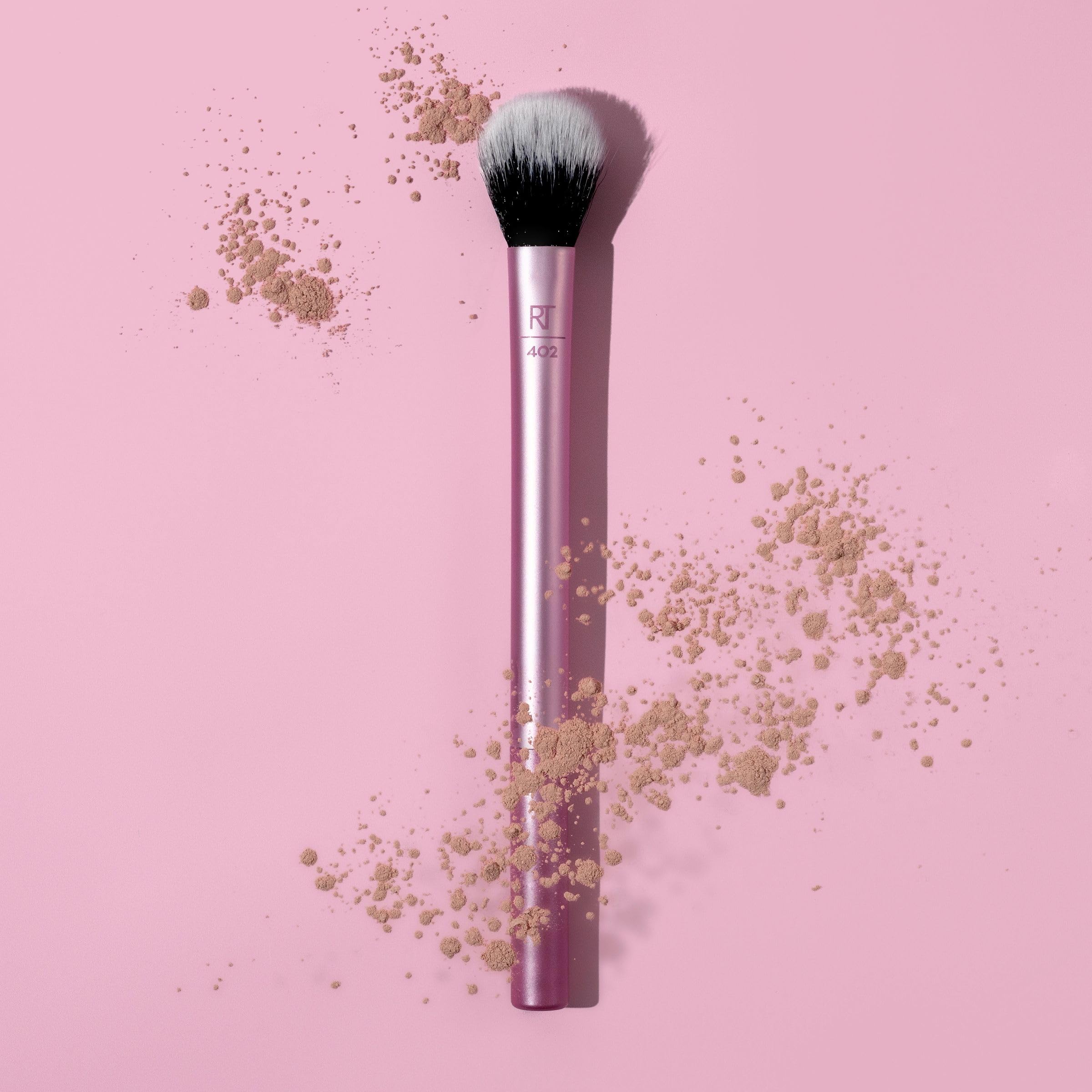 Real Techniques Makeup Setting Brush, For Setting Powder, Loose Powder, & Pressed Powder, 402 Face Makeup Brush, Sheer Coverage