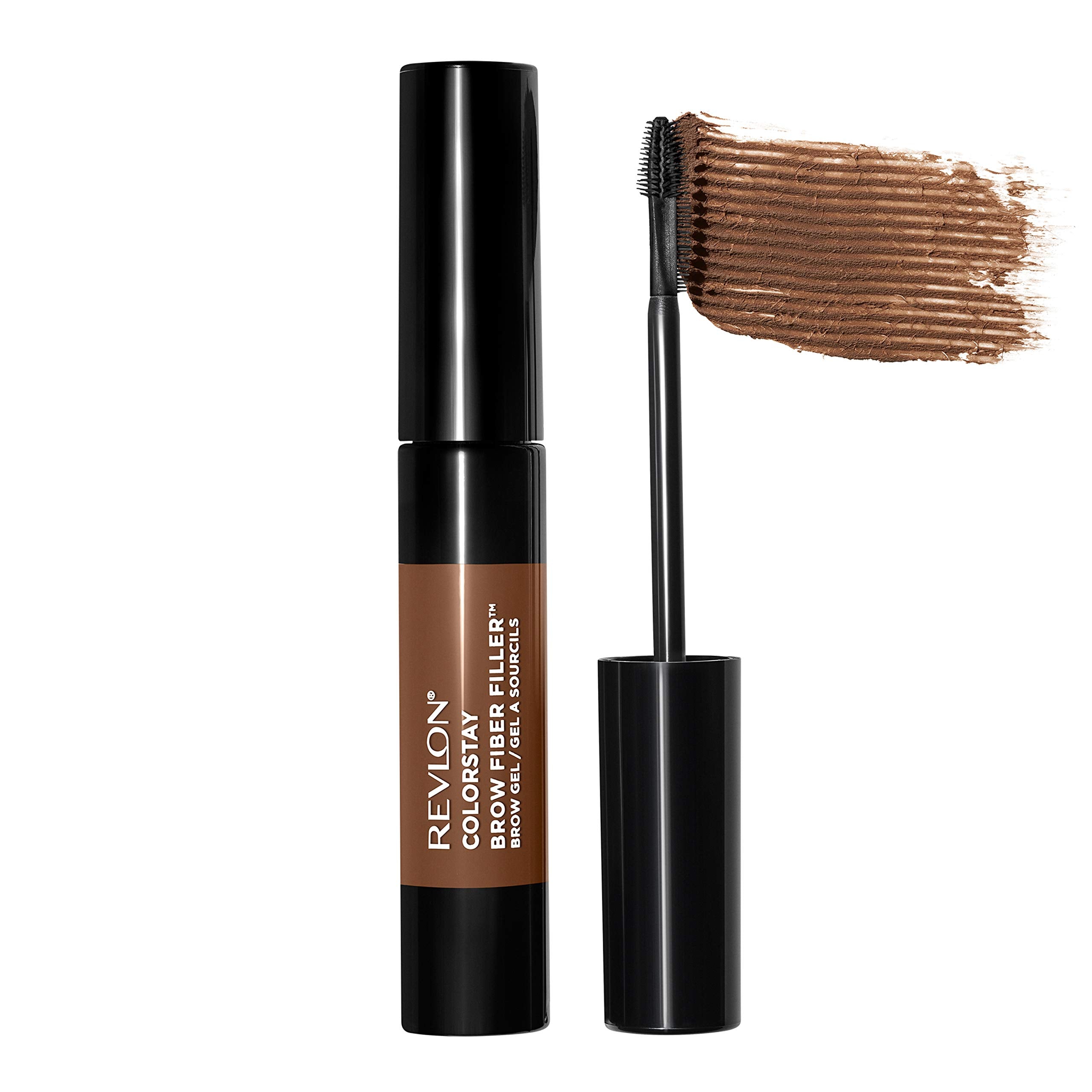 Revlon Colorstay Brow Fiber Filler, Longwearing & Volumizing Waterproof Eyebrow Gel, 302 Warm Brown, 0.23 Fl. Oz.