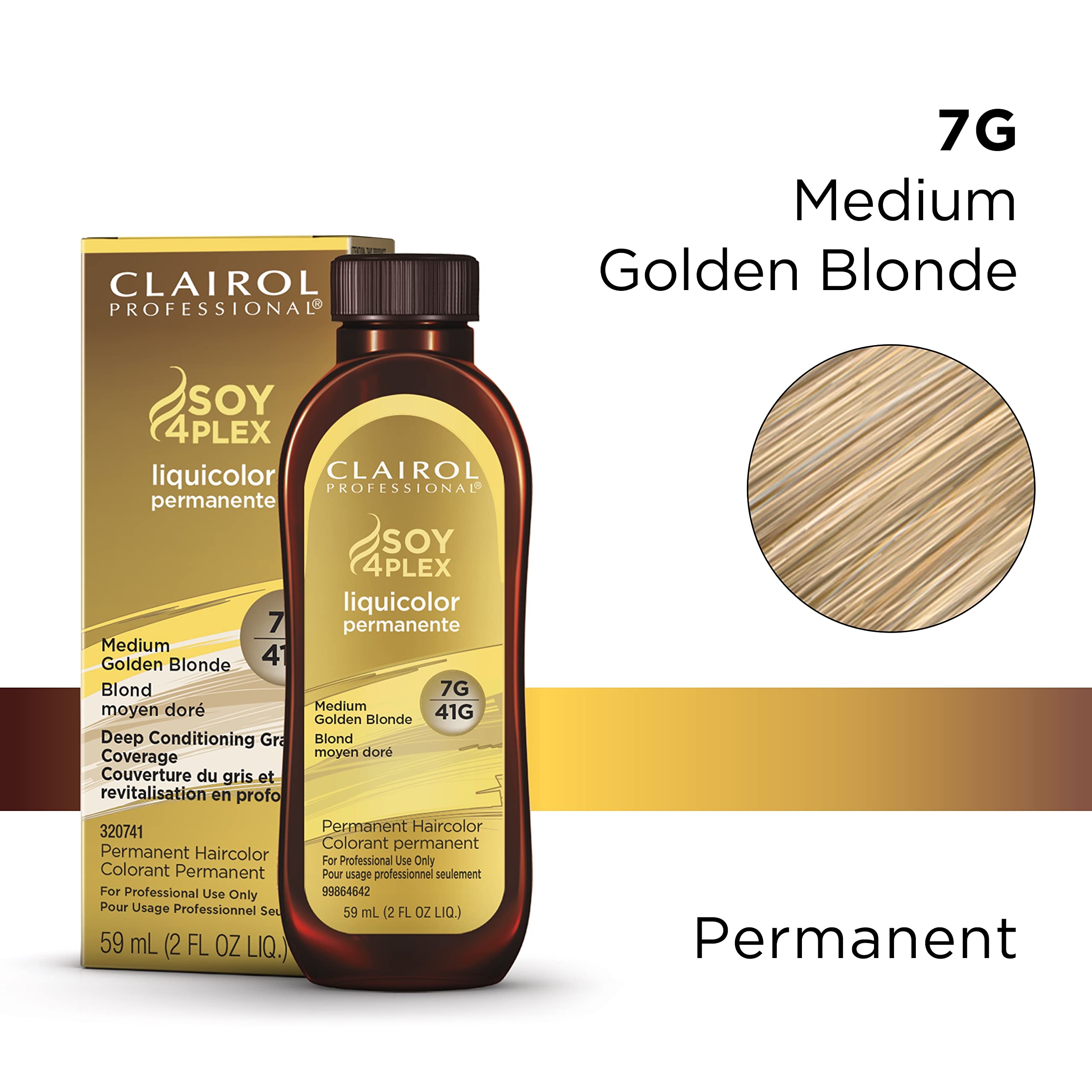 Clairol Professional Permanent Liquicolor For Blonde Hair Color, 7G Medium Golden Blonde, 2 Oz