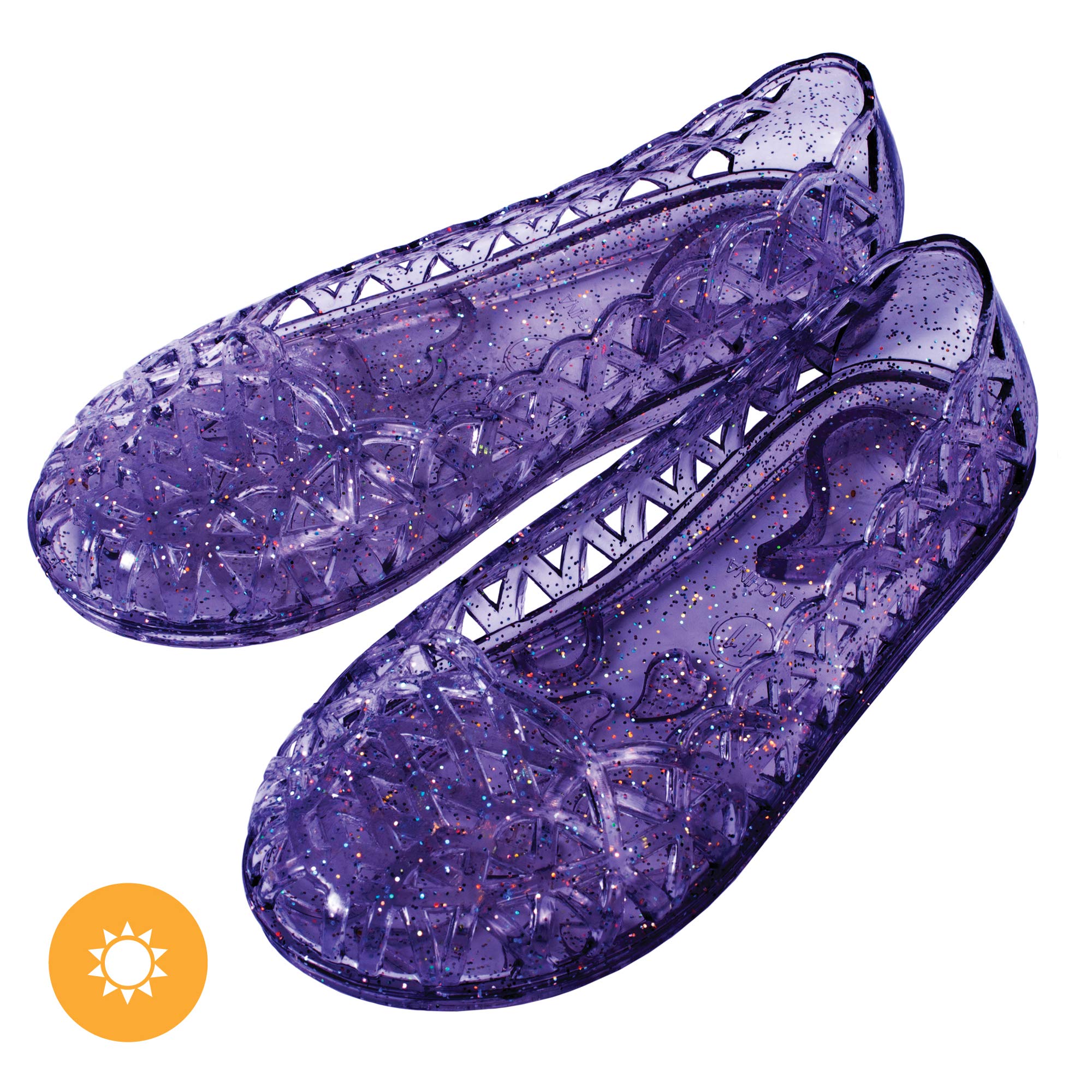 Delsol I0101853 Heart Sole Girl Jellies Shoes, 10 Purple