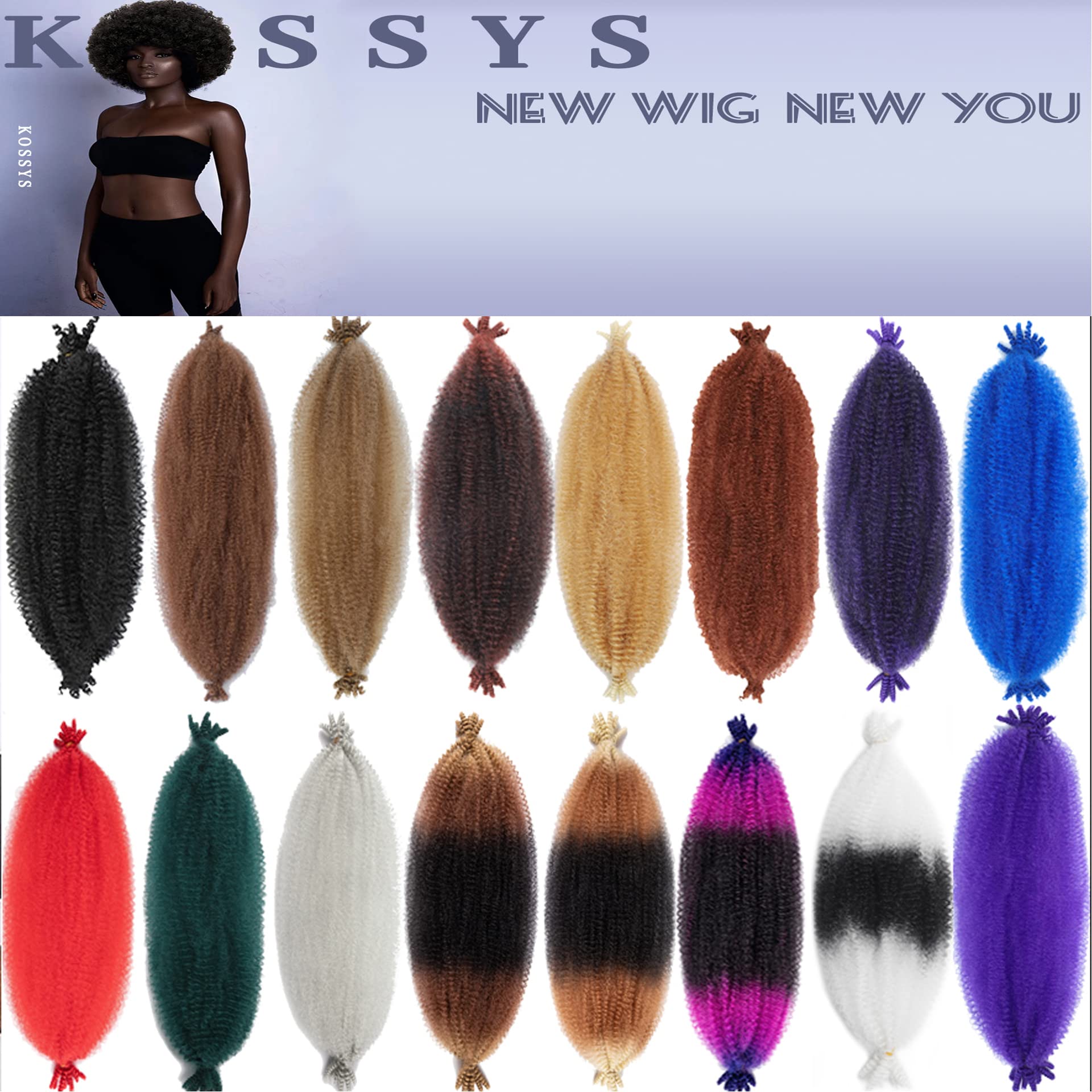 3 Packs Springy Afro Twist Hair 10 Inch 350# Pre-Separated Marley Twist Braiding Hair Soft Synthetic Crochet For Distressed Faux