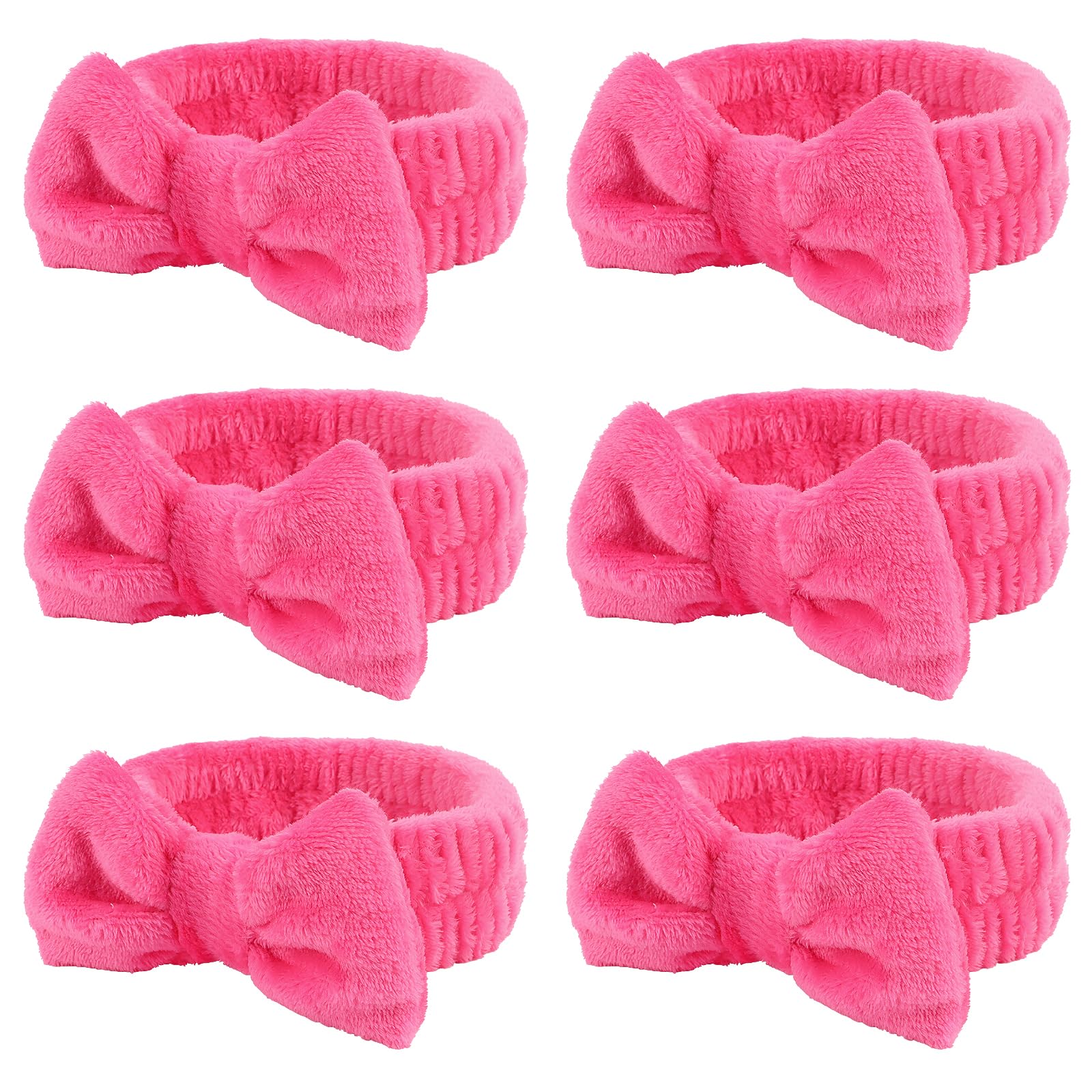 6 Pcs Spa Headbands, Hair Holder For Washing Face, Soft Coral Fleece Makeup Headband For Washing Face, Bow Hair Bands, Skin Care