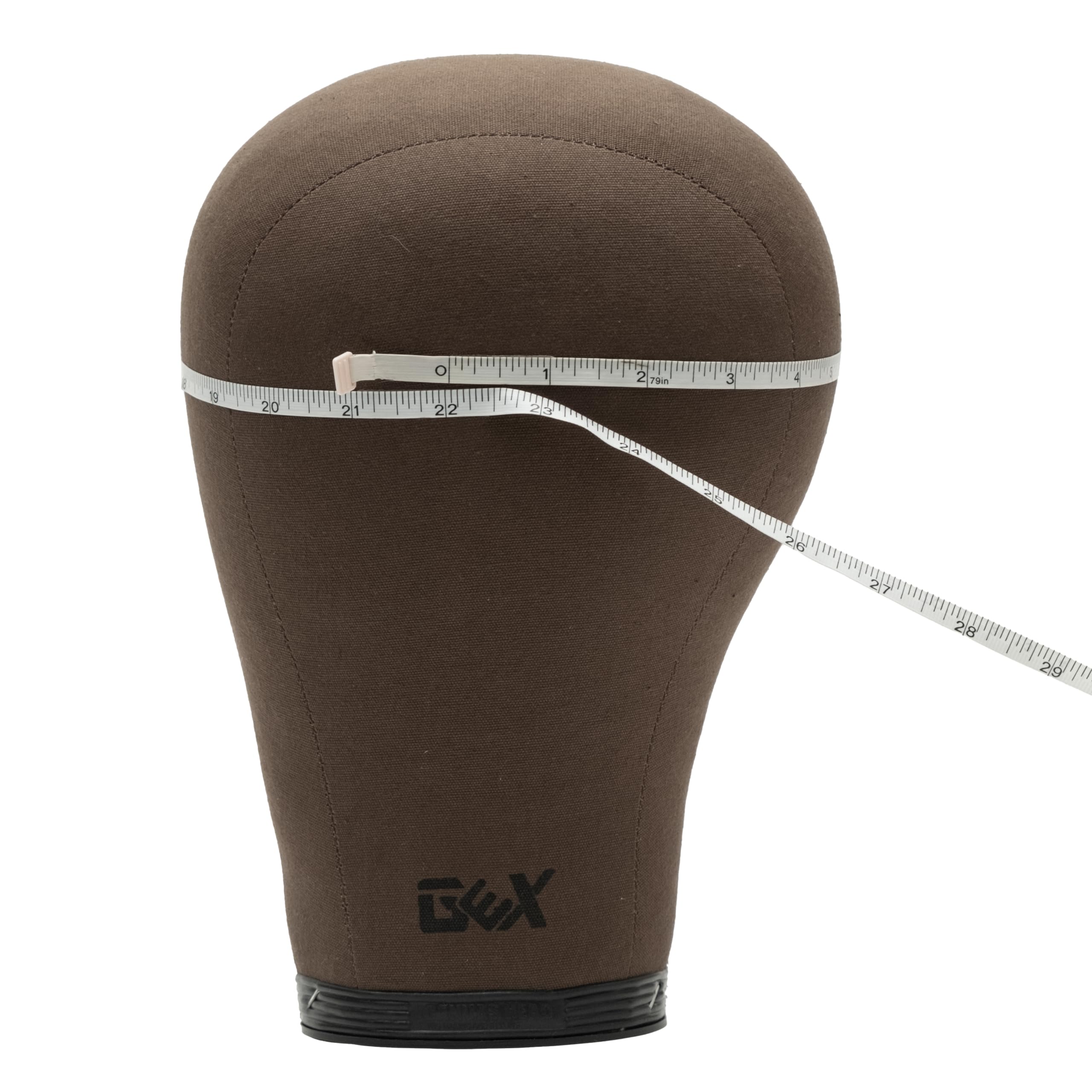 Gex 20''-24'' Canvas Cork Wig Block Mannequin Head For Wig Making Drying Styling Display With Table C Clamp Stand Holder Dark Br