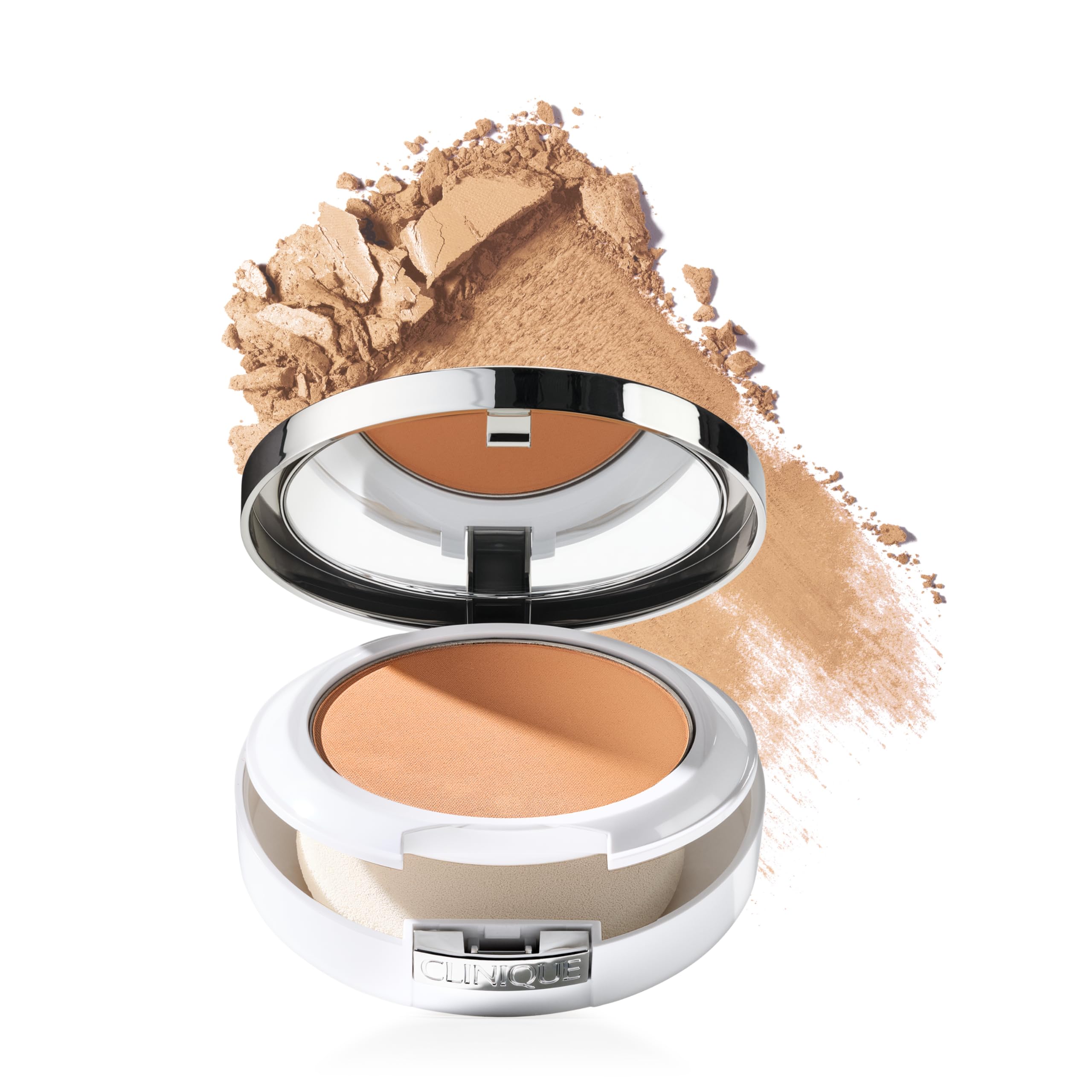 Clinique Beyond Perfecting Powder Lightweight Full Coverage Foundation + Concealer For Dry Combination to Oily Skin Types, Golde