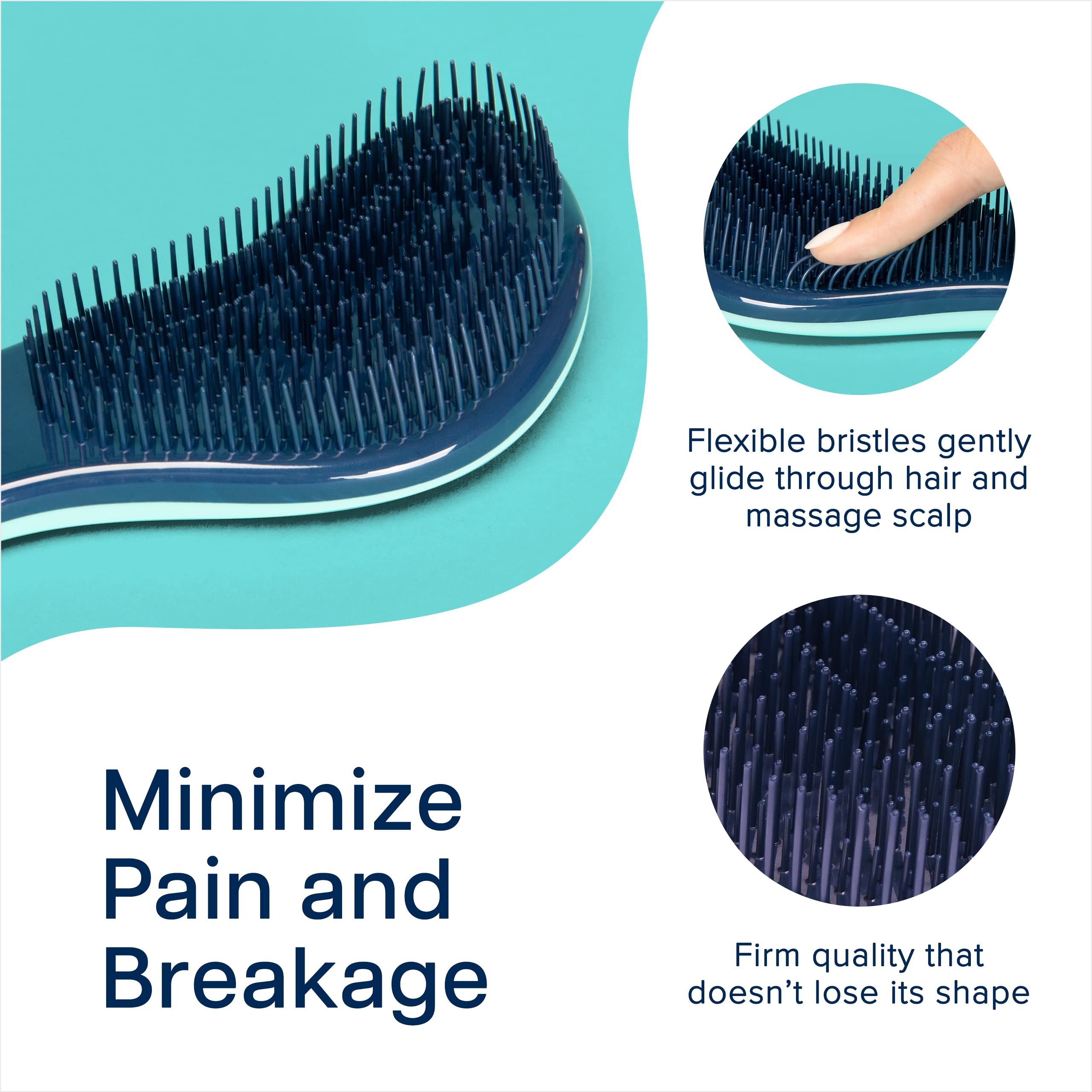 Crave Naturals Glide Thru Detangling Hair Brushes For Adults & Kids Hair - Detangler Hairbrush For Natural, Curly, Straight, Wet