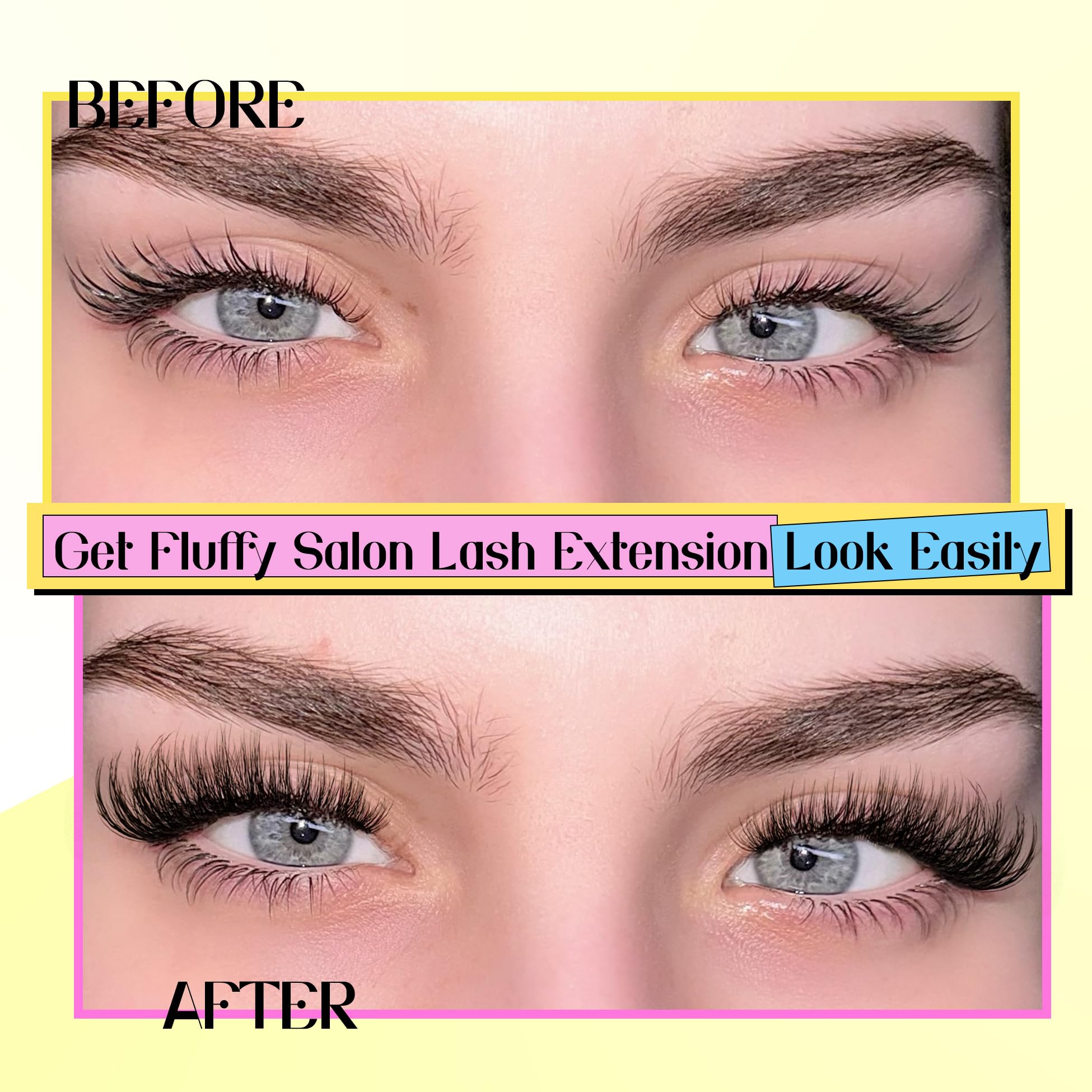 Alice Fluffy Lash Extensions Thick 3D Volume Lash Clusters Diy Cluster Eyelash Extensions 220Pcs Wispy Individual Lashes Mink Lo