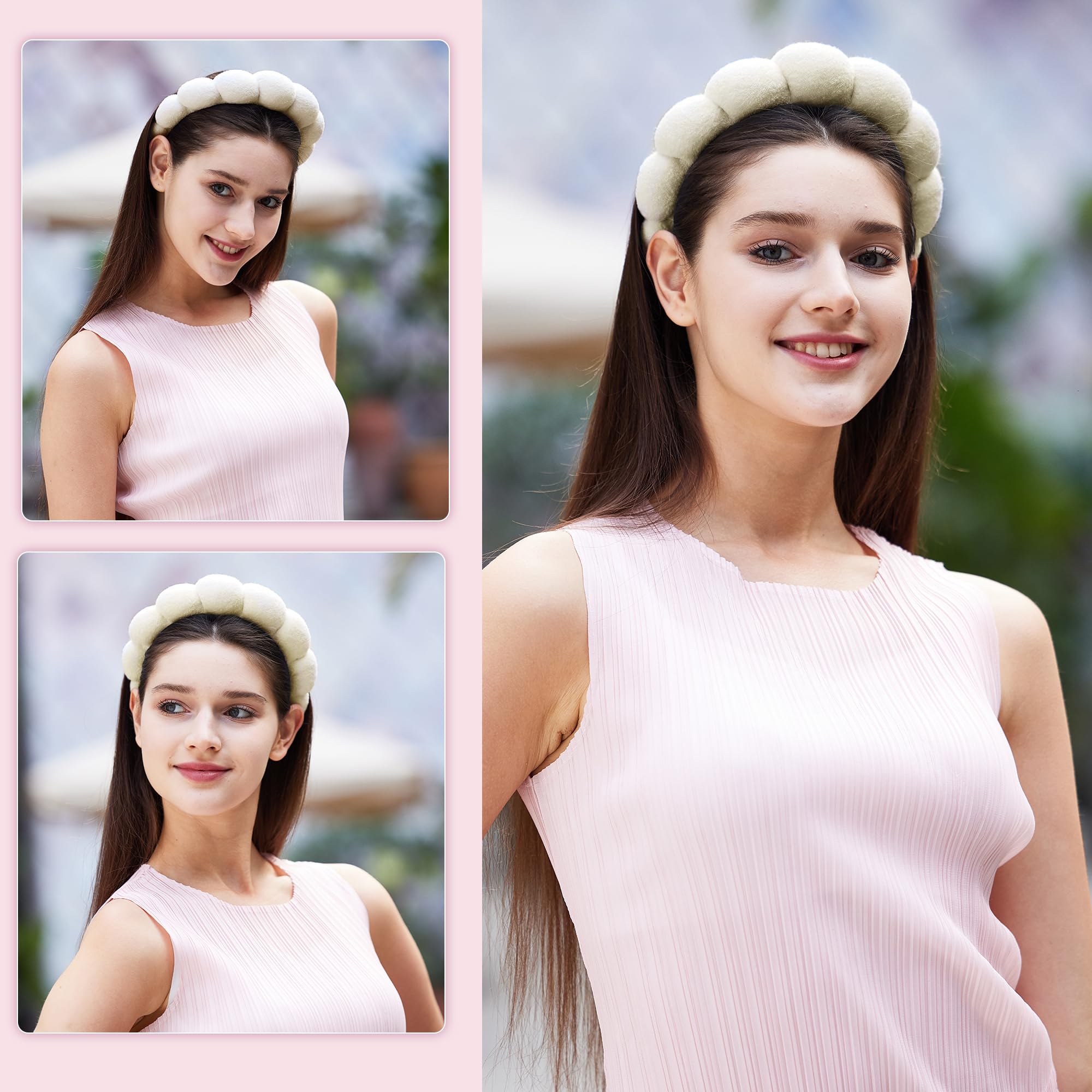 Ztomine Headbands For Women - Spa Headband And Wristband Set - Headband For Washing Face,Facial Mask,Makeup And Skin Care,Gifts