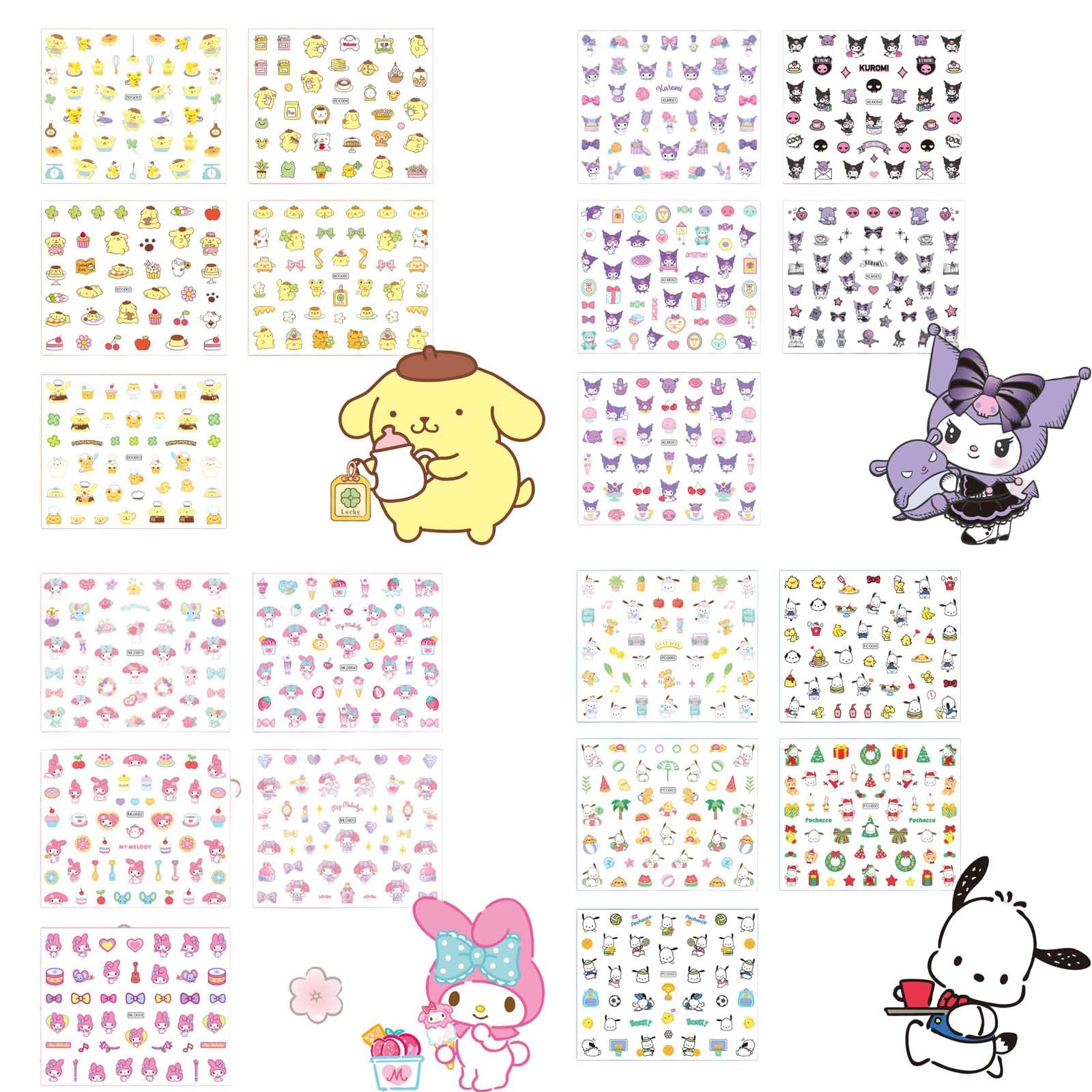 Nail Stickers For Kids, 20 Sheets Cute Cartoon Nail Art Stickers, Diy Fun Nails Decals For Girls 310 Years Old, SelfAdhesive 3