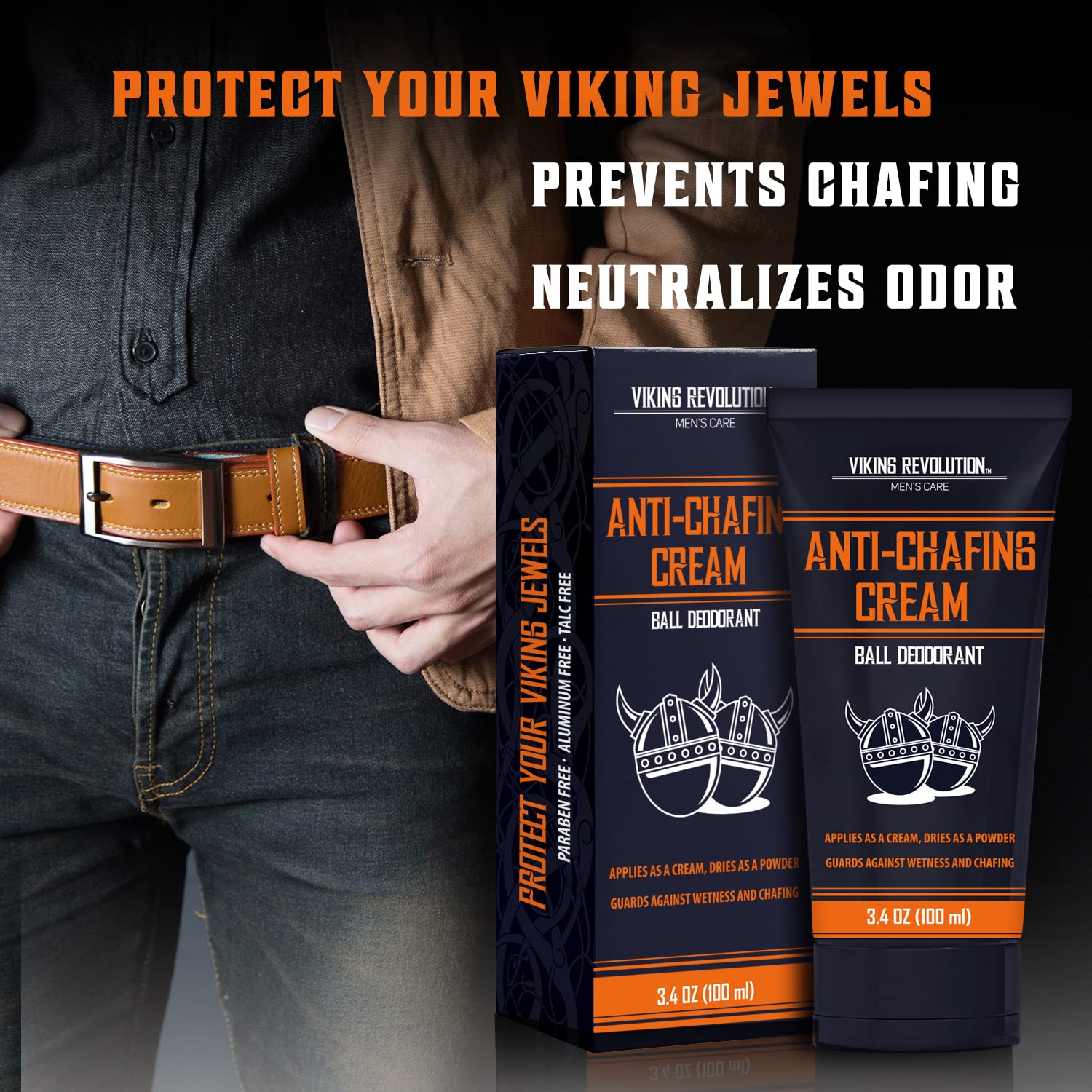 Viking Revolution Balls Deodorant For Men With Aloe Vera And Purslane - Groin Deodorant For Men Talc Free - Quick Drying Ball Cr