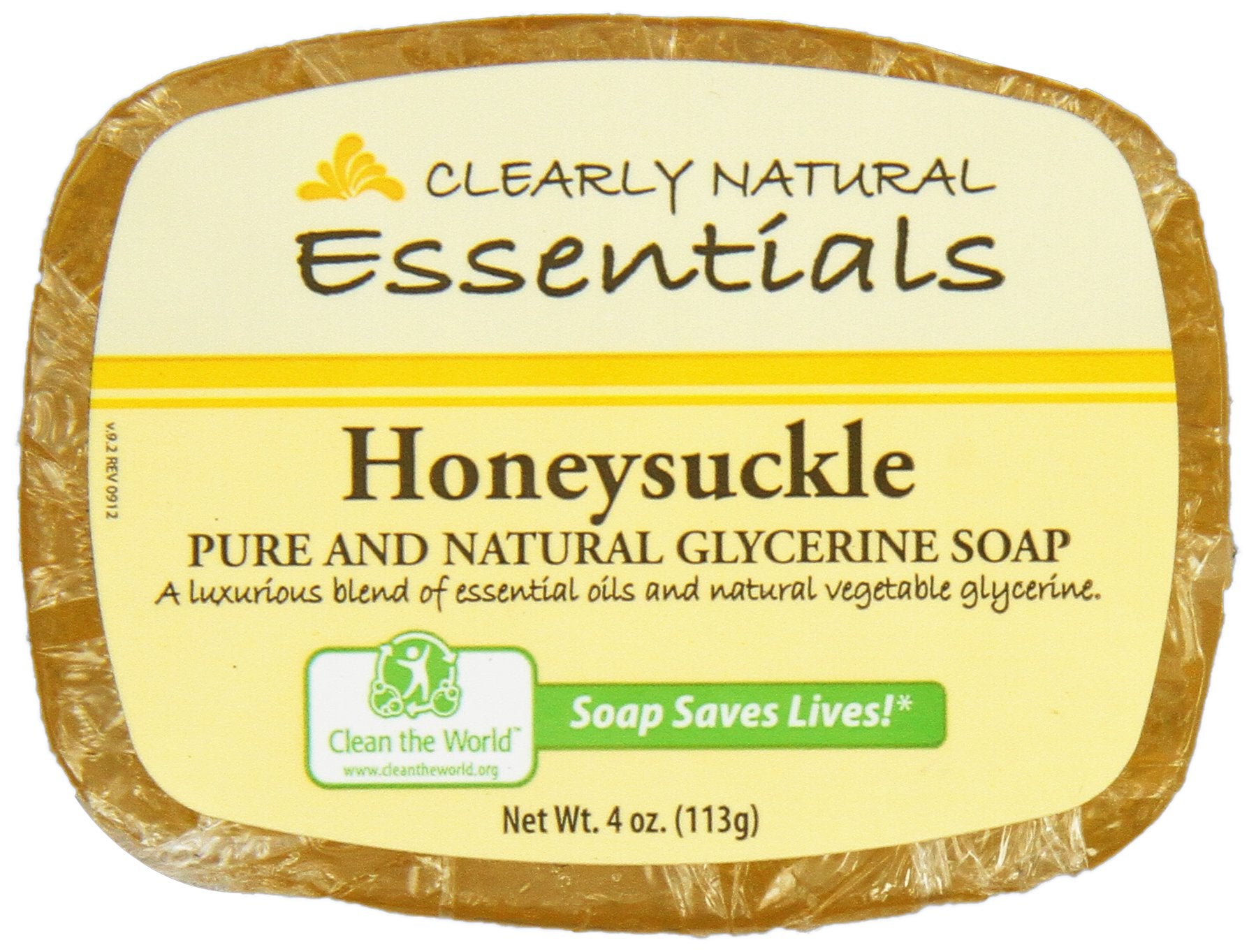Clearly Natural, Glycerine Soap Bar, Honeysuckle, 4 oz