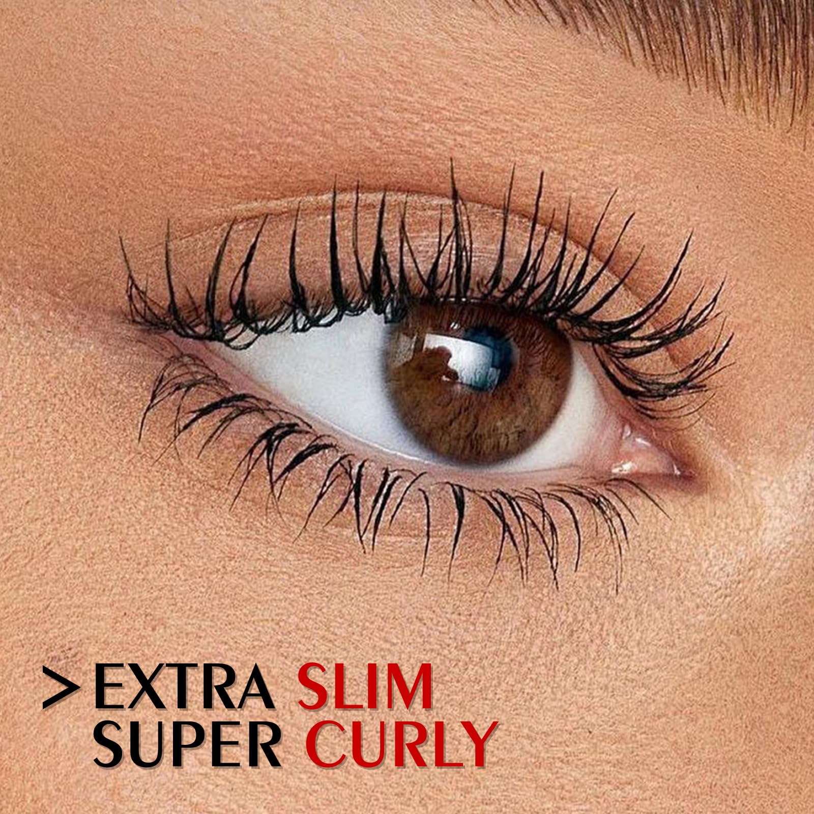 KYDA Black Washable Metal Wand Mascara, Bristleless, Quick Dry, 0.18 oz, Extra Slim Charming Eyelash Look