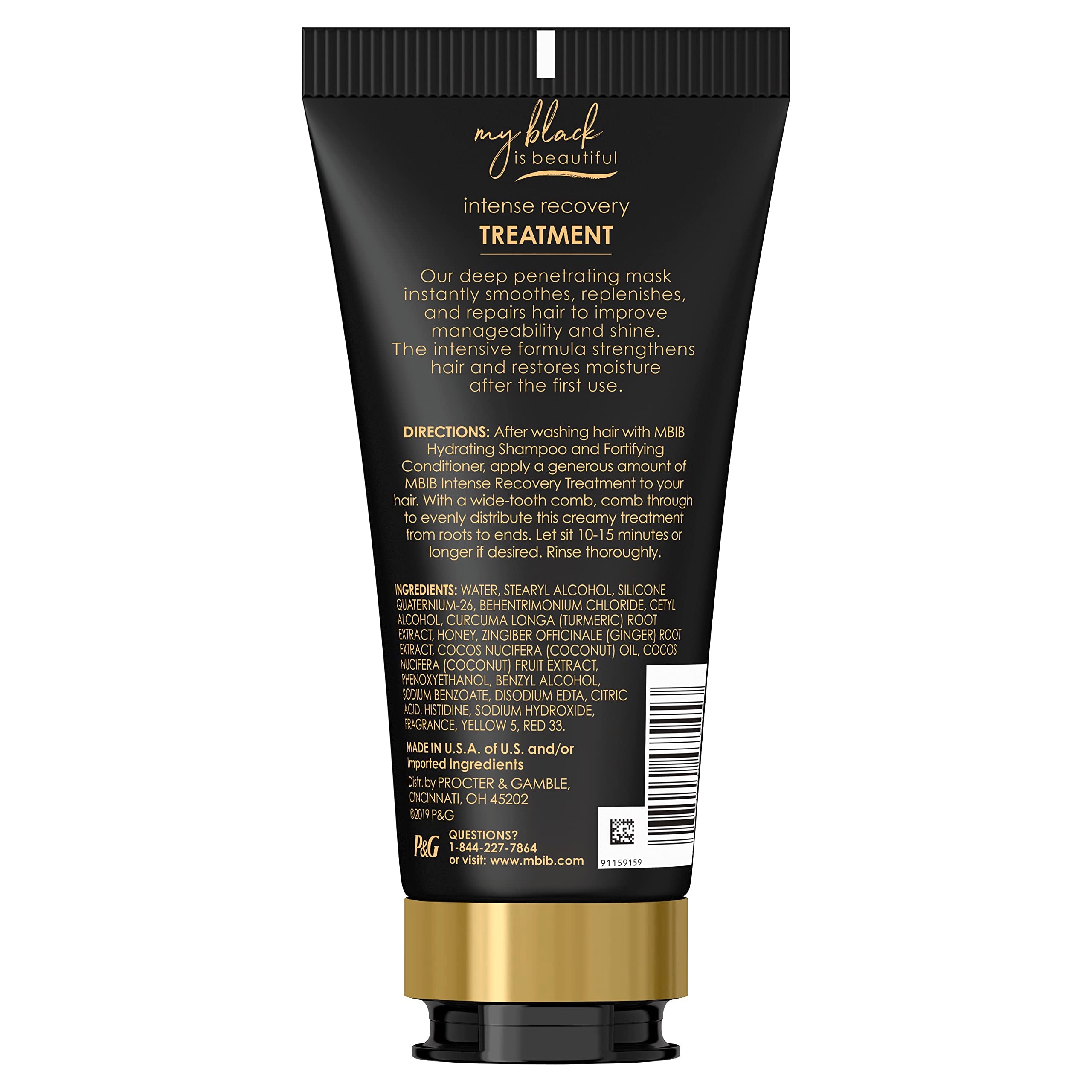 My Black Is Beautiful Golden Milk Intense Recovery Hair Treatment, 5.7 Fl Oz - Sulfate Free, Deep Conditioning Hair Mask For Cur