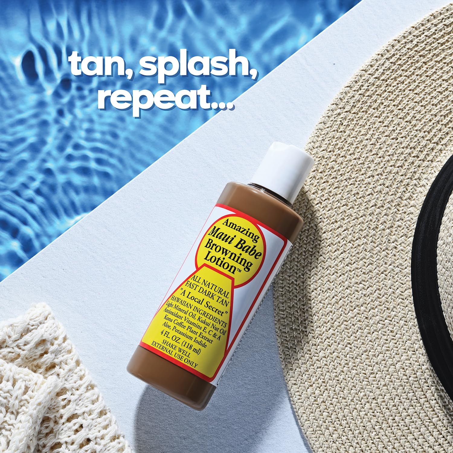 Maui Babe Browning Lotion - Natural Hawaiian Tan Accelerator with Vitamins & Antioxidants - Moisturizing Formula for All Skin Ty